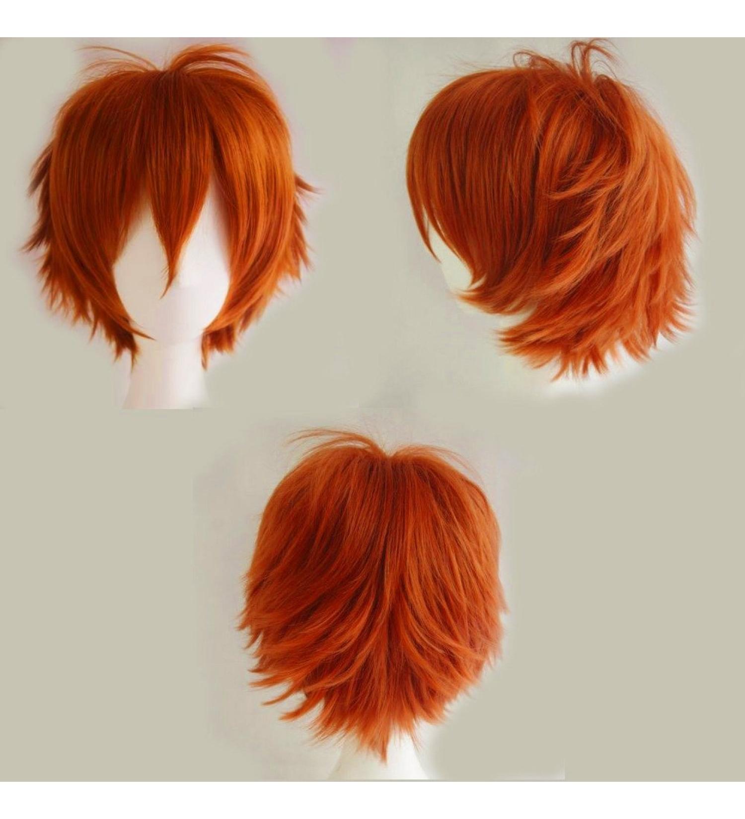 S-NOILITE Unisex Anime Fashion Short Wig - Dark Orange Cosplay Full Wig for Parties & Costumes - Buy Online on GoSupps.com
