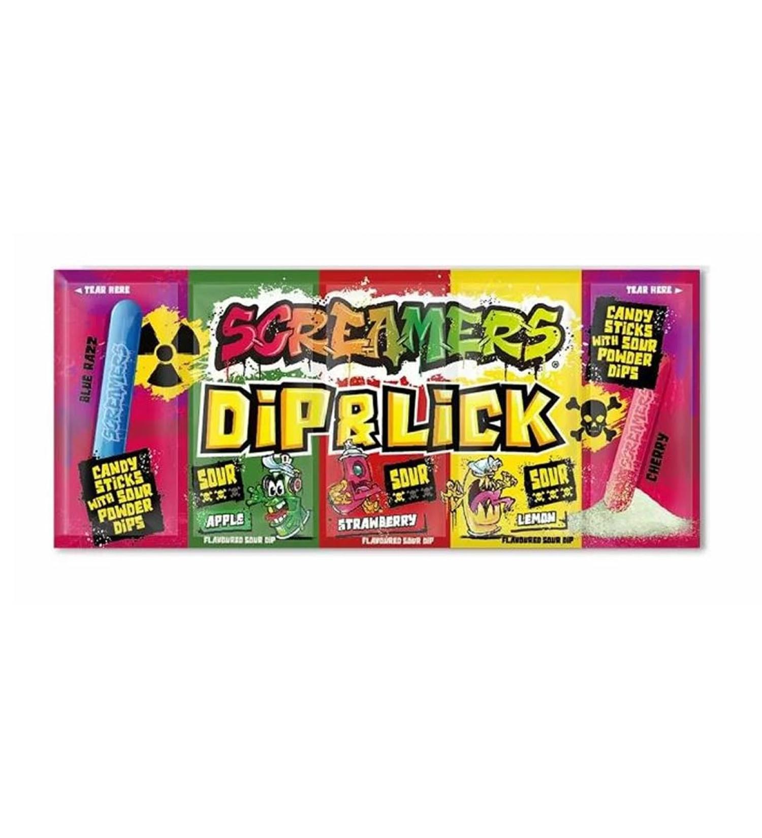 Screamers Sour Sherbet Dip & Lick (6 pieces)