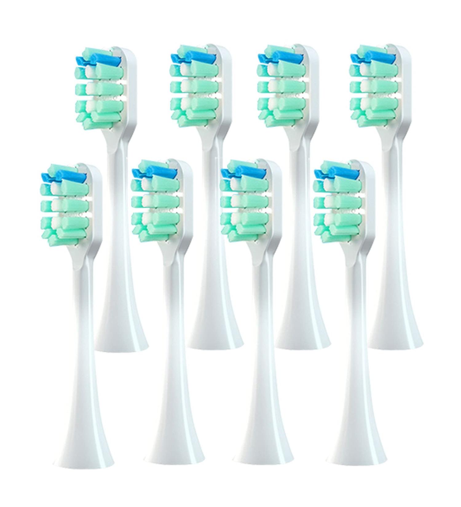 8 Pcs Replacement Toothbrush Heads for apiyoo A7/P7/Y8/Pikachu SUP/MOLE Electric Tooth Brush Heads (White)