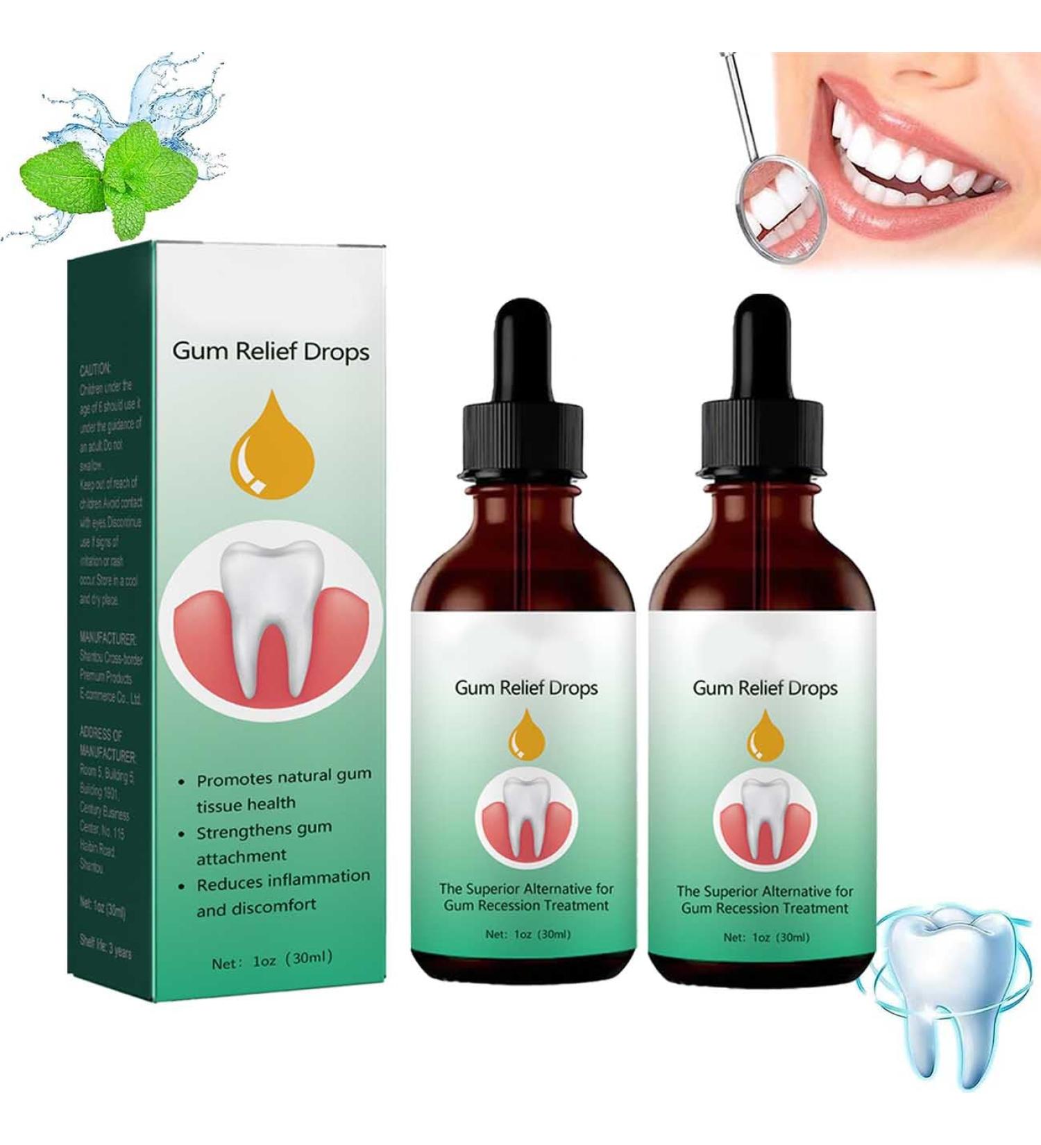 2023 New Gum Regrowth Drops-Rejuvenate Your Gums with Ease Natural Gum Liquid Drops Mouthwash Gum Treatment for Receding Gums Gum Regrowth Drops Natural Essential Oils for Oral Care Restoration (2PC) - Buy Online on GoSupps.com