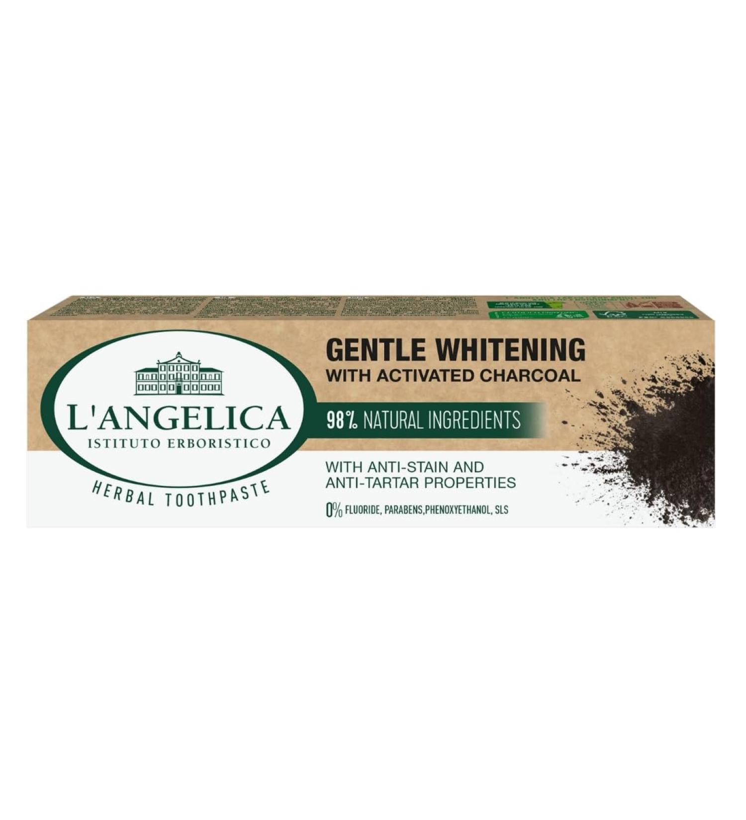 L'Angelica Gentle Whitening Toothpaste with Activated Charcoal 75 ml - Long-lasting!