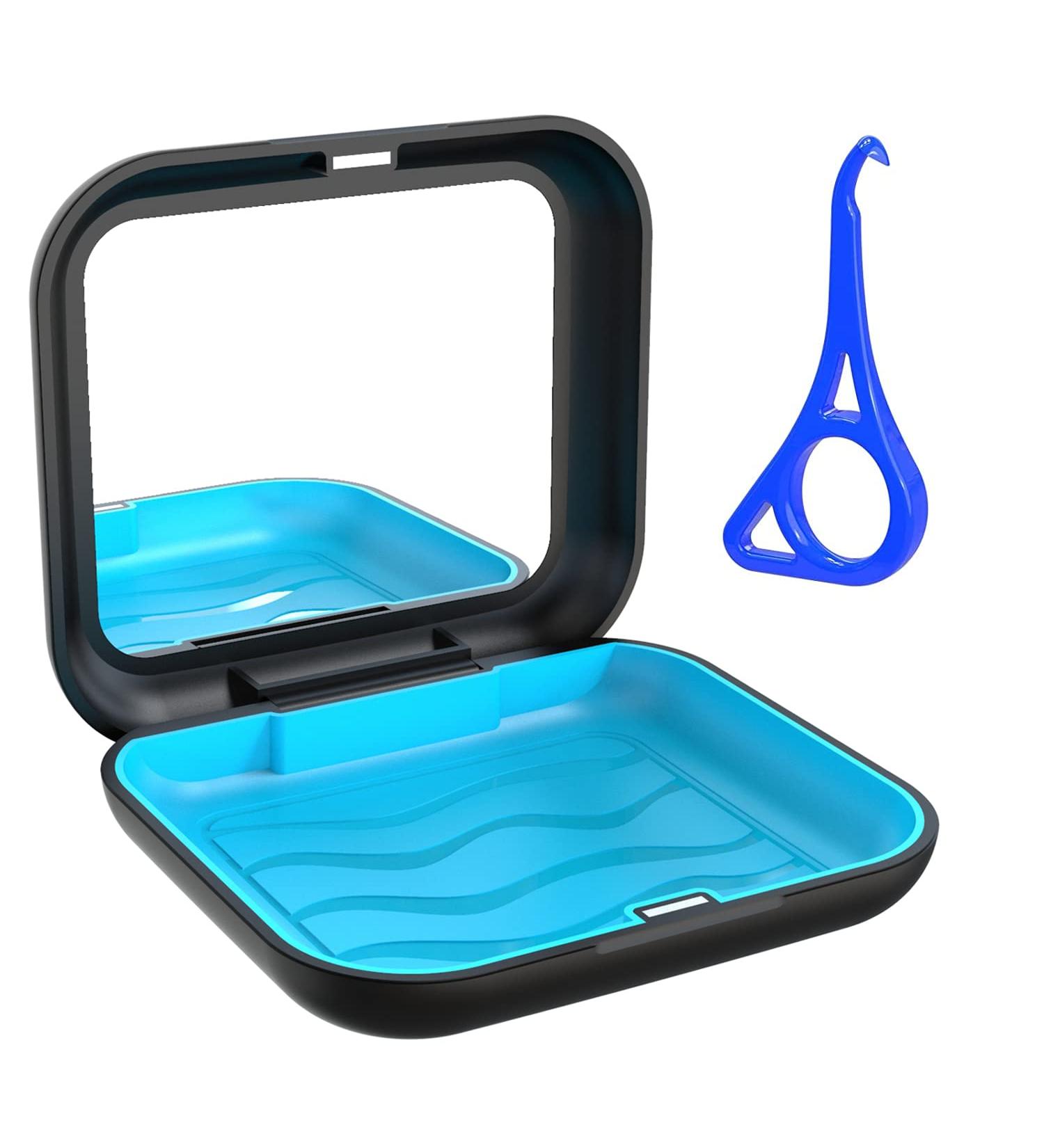 Invisalign Aligner Case with Mirror and Removal Tool - Premium Retainer Case for Mouth Guards - Easy to Use (Black) - Buy Online on GoSupps.com