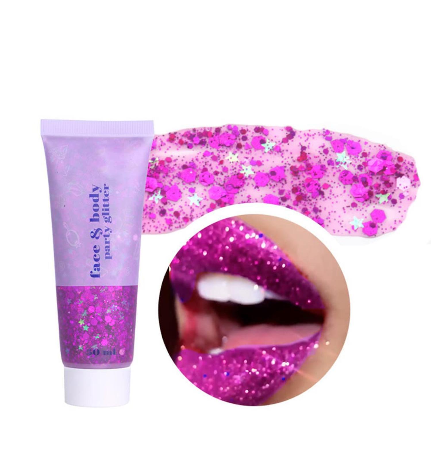  Uposao Body Glitter Gel Mermaid Glitter Liquid Eyeshadow Long Lasting Waterproof Glitter Cosmetic Face Hair Nail Body Lotion for Festival Party Makeup Decoration 50ml - Buy Online on GoSupps.com