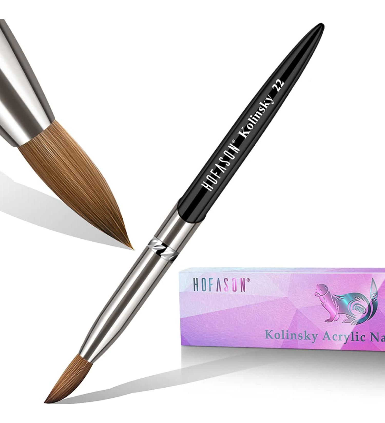 HOFASON #22 Kolinsky Acrylic Nail Brush for Professional Acrylic Powder Application - Black - Buy Online on GoSupps.com