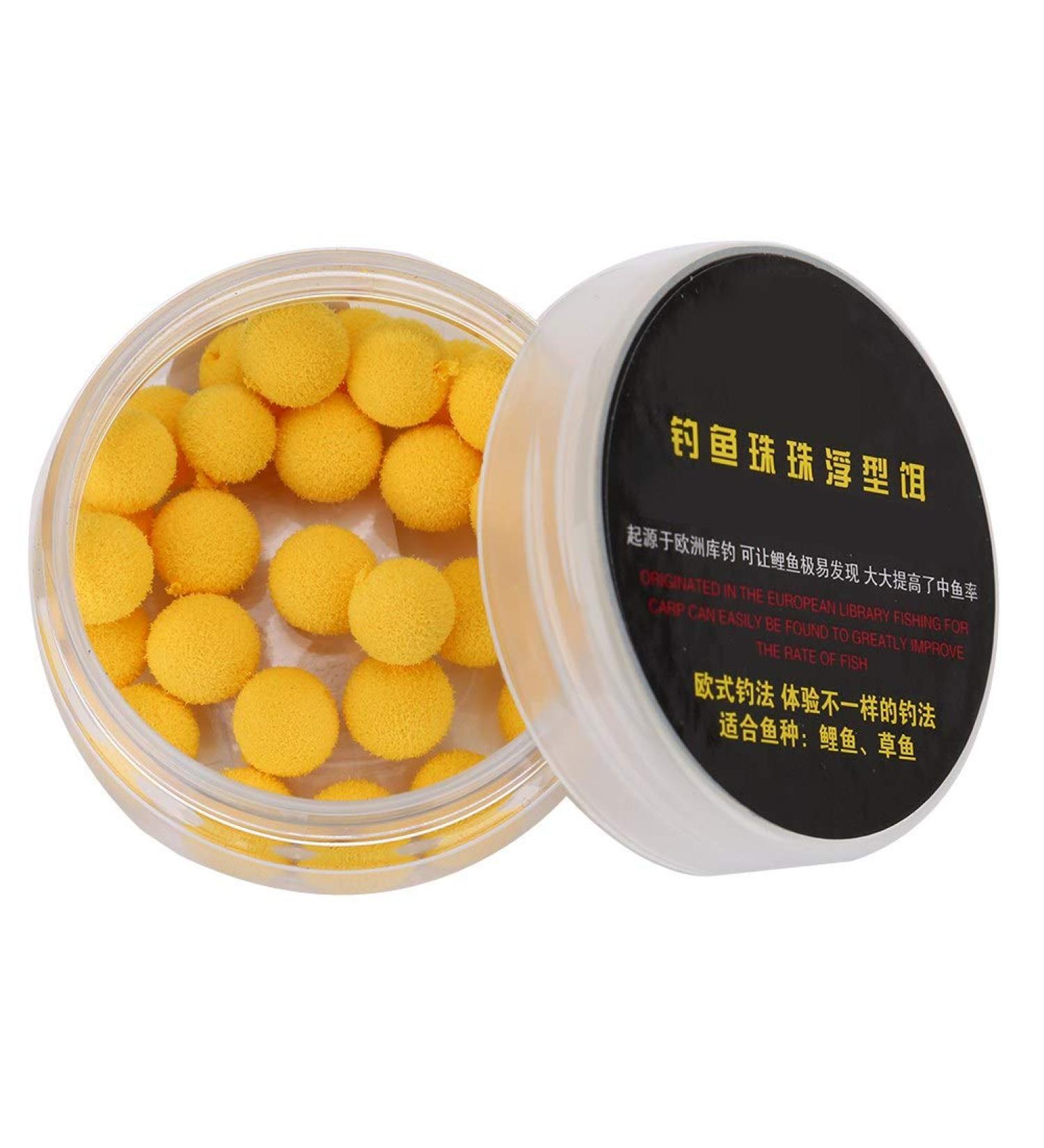 30pcs 10/12mm Smell Carp Fishing Bait Foam Pop Up Soft Pellets Boilies Eggs - Yellow 10MM | Artificial Carp Baits for Hair Rig Feeder - Buy Online on GoSupps.com