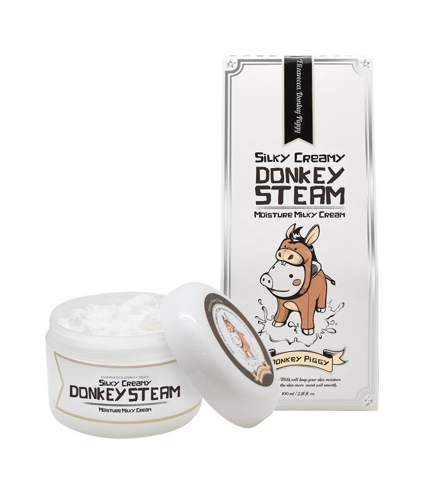 Elizavecca Donkey Piggy Silky Cream 100g - Moisturizing Donkey Steam Cream for Radiant Skin - Buy Online on GoSupps.com