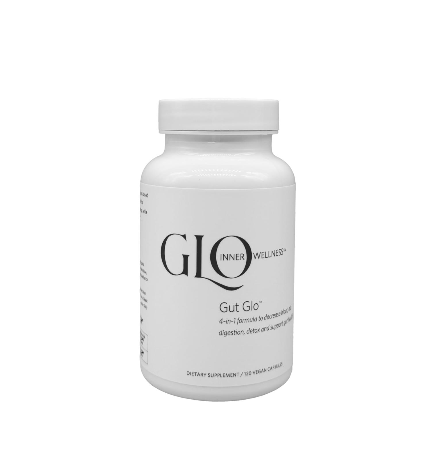 GLO Inner Wellness Gut Glo Natural Bloating Relief Gut Health Digestion & Constipation Aid 4-in-1 Probiotic Digestive Enzyme Magnesium & Organic Herb Capsules - Vegan 120 Count - Buy Online on GoSupps.com