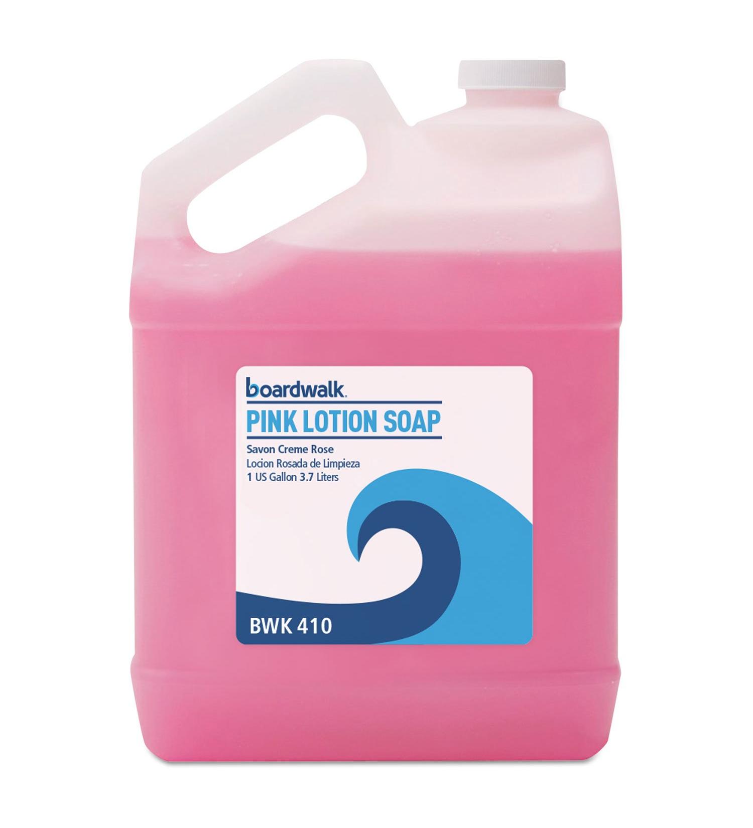 BWK410 - Boardwalk Mild Cleansing Pink Lotion Soap Pleasant Scent Liquid 1 Gal Bottle