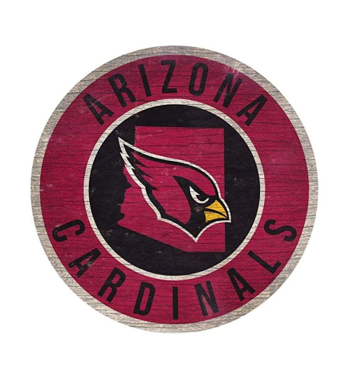 Arizona Cardinals Wooden Sign - 12 Round State Design | Fan Creations | International Shipping - Buy Online on GoSupps.com