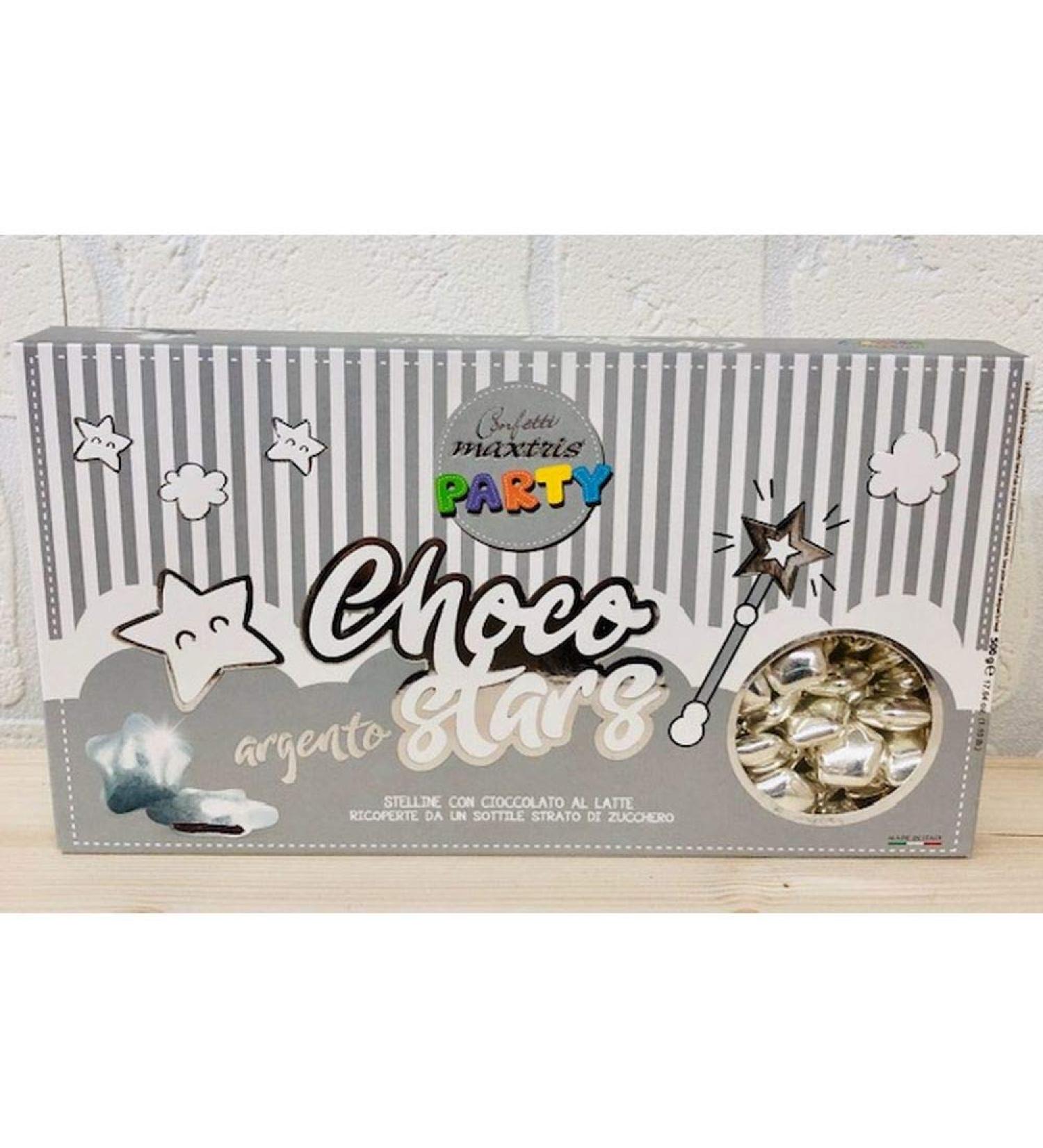Maxtris Dragées Party Line Silver Stars Milk Chocolate 500gr