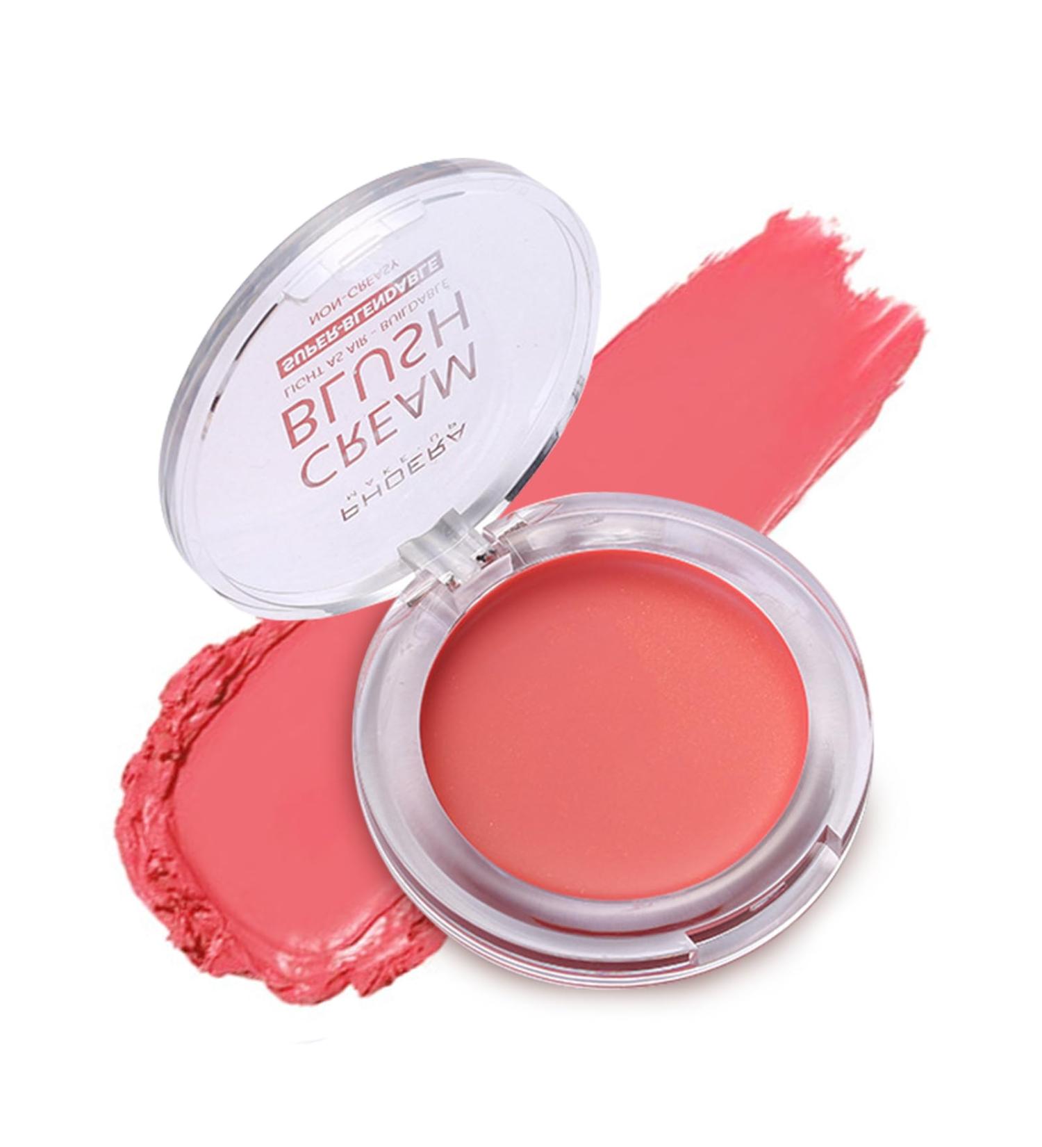 PHOERA Face Cheek Blush Cream - Long-Wear Matte Bold 102#Peach | Lightweight & Blendable Cream Blush for Contoured Cheeks - Buy Online on GoSupps.com