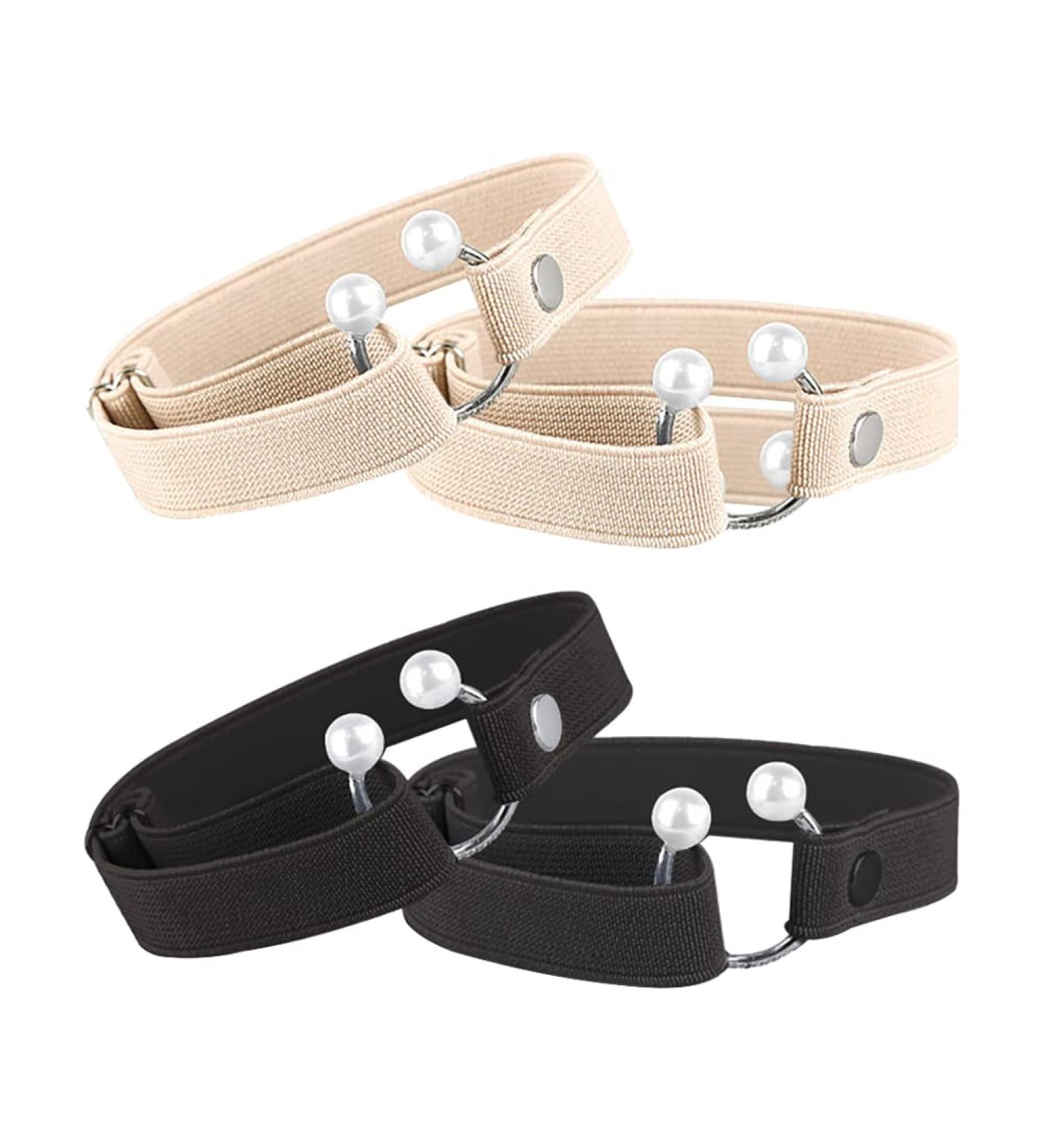 Buy 2 Pairs Detachable Elastic Shoe Strap | Anti-Slip High Heel Belt with Pearl Accents Perfect for Loose Shoes - Buy Online on GoSupps.com