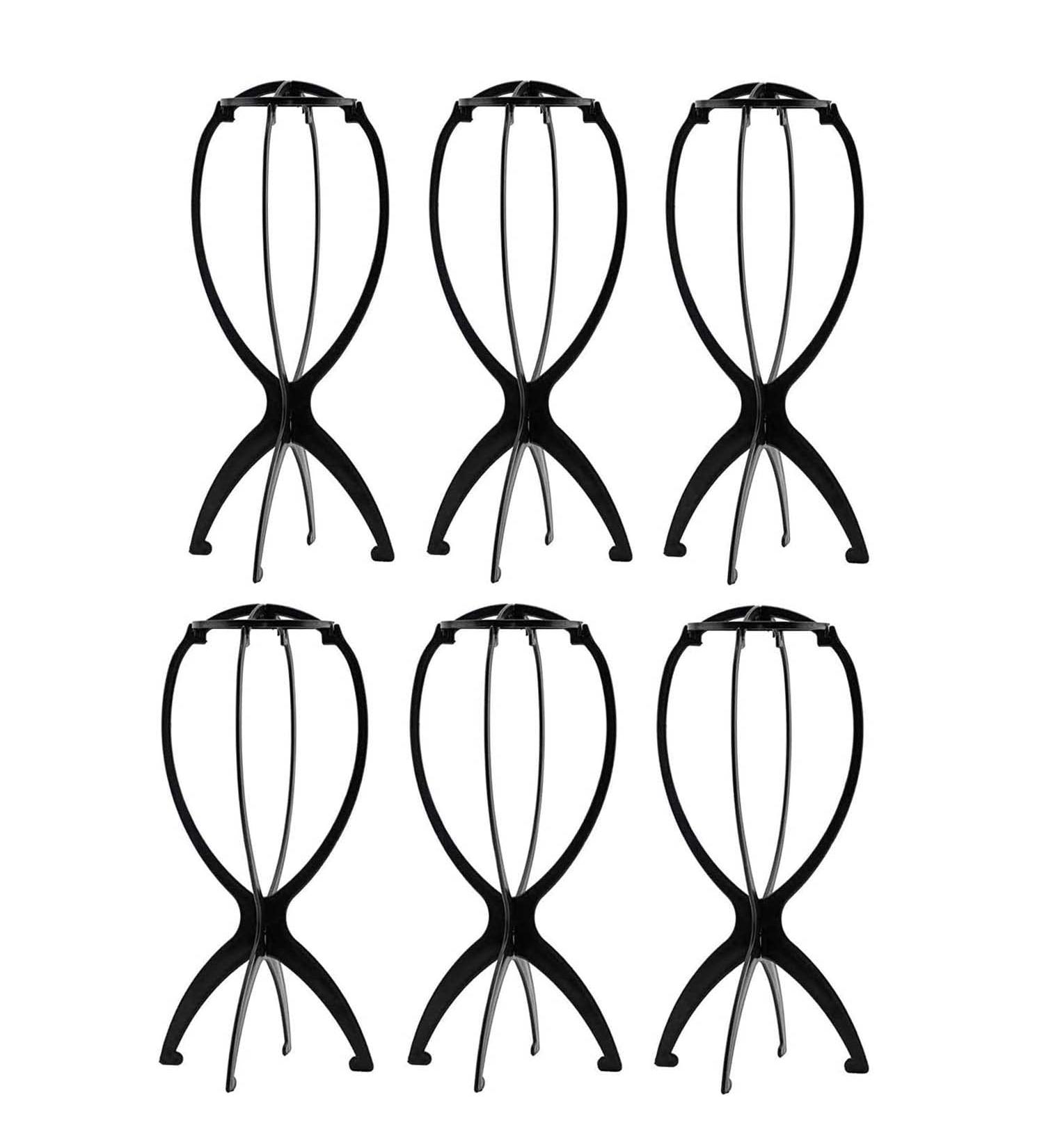 Ruiwen Hair 6PCS Portable Wig Stand - Collapsible & Durable Display Tool for All Wigs - 13.8 Inch Travel Wig Stand in Black - Buy Online on GoSupps.com