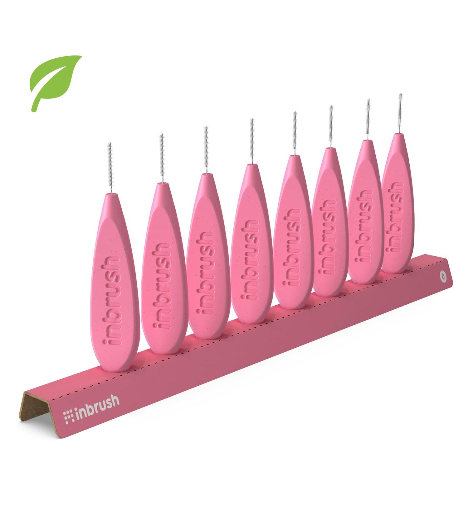 Buy Inbrush Premium Interdental Brushes - ISO Size 0 (0.4mm) - 8-Pack for Narrow Spaces - Pink - Ideal for International Shipping - Buy Online on GoSupps.com