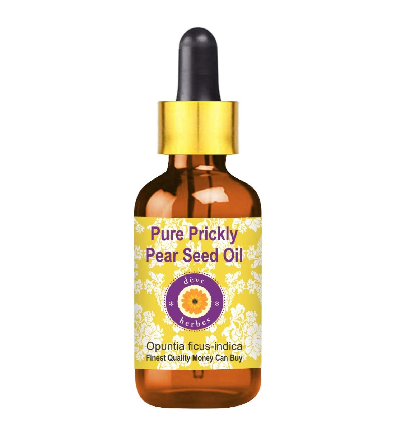 Pure Prickly Pear Seed Oil 10ml | D ve Herbes - Cold Pressed Opuntia Ficus-Indica with Glass Dropper for Healthy Skin & Hair - Buy Online on GoSupps.com