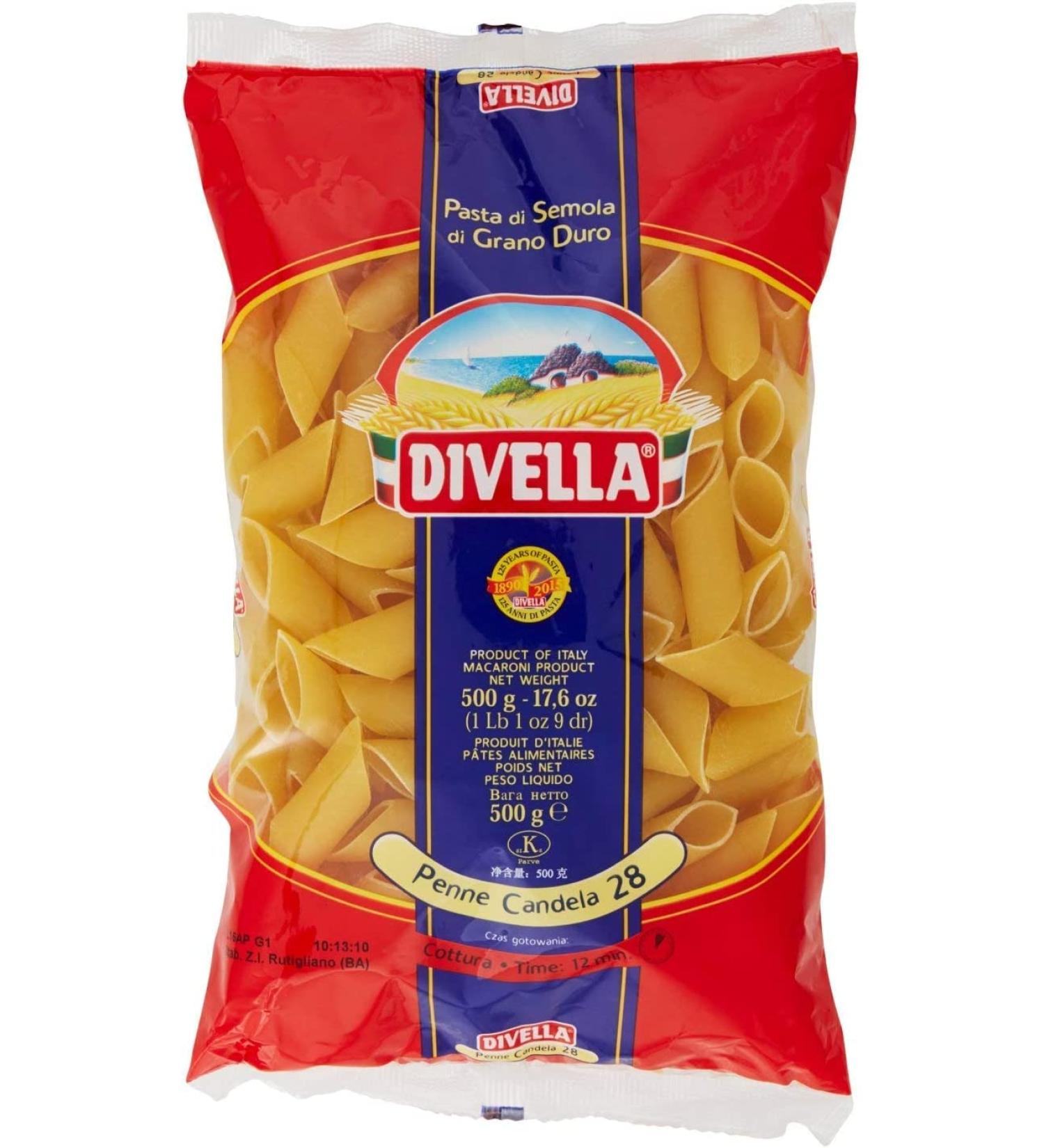  Italian Gourmet E.R. Divella Penne Candela No. 28 Hard Wheat Semolina Pasta 500 g + Italian Box Gourmet Polpa di Pomodoro 400 g - Buy Online on GoSupps.com
