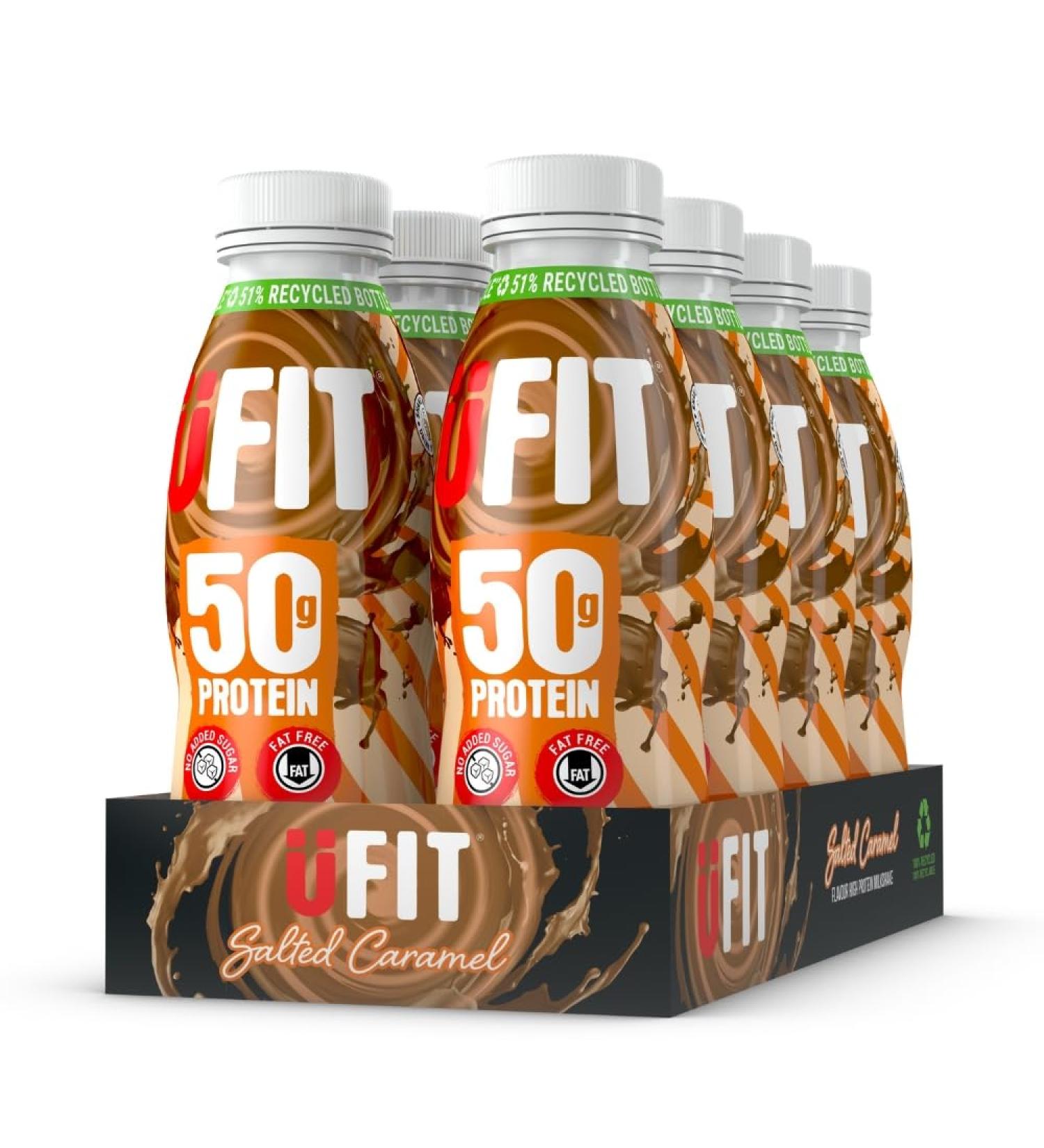 UFIT High Protein Milkshake Salted Caramel 8x500ml - Buy Online on GoSupps.com