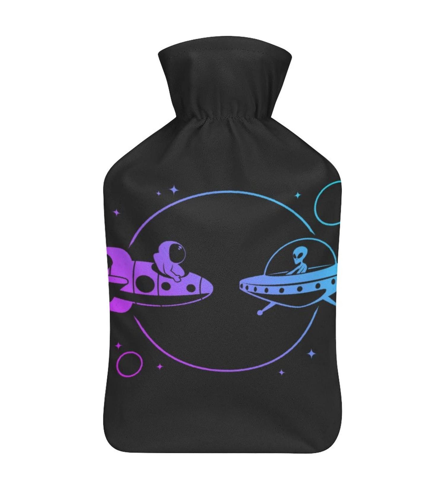 Buy Alien Space Hot Water Bottle with Plush Cover - Hand Warmer for Adults & Kids | 26.5x15.3cm - International Shipping Available - Buy Online on GoSupps.com