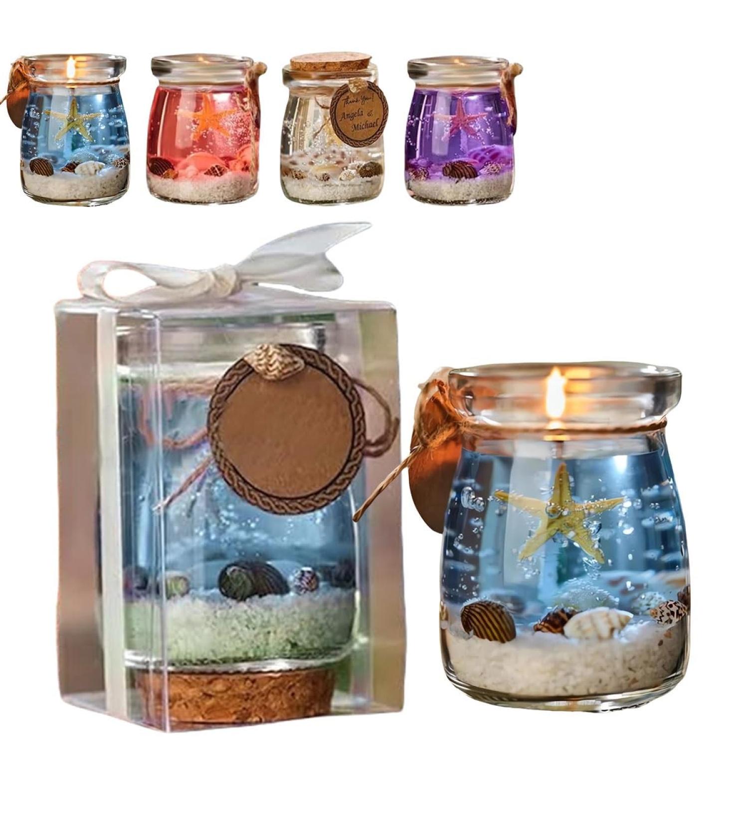 Ocean Theme Gel Candle - Blue Purple Pink Scented Handmade Decor | Ideal Gift for a Peaceful Mind - Buy Online on GoSupps.com