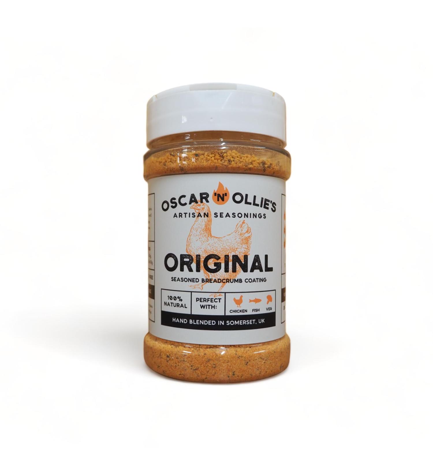 Oscar 'n' Ollies Original BBQ & Grill Seasoning - 100% Natural Aromatic Breadcrumb Seasoning | Perfect Blend Of Spices For Amazing BBQ And Grill Dishes | Large Shaker Jar (220g) - Buy Online on GoSupps.com