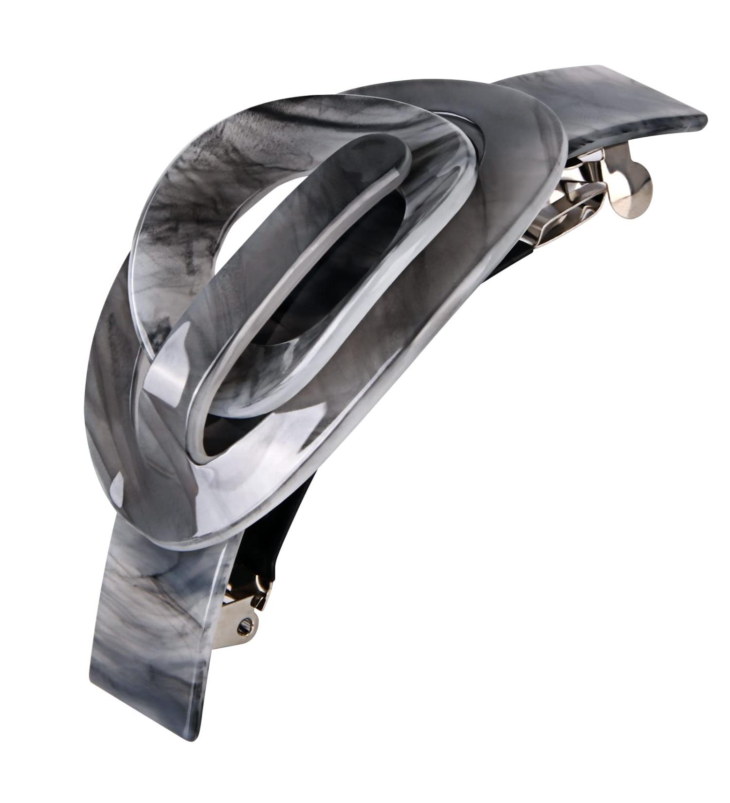 French Acrylic Hair Claw Clips for Thin Hair - Grey and White | Hair Barrettes for Women and Girls - Buy Online on GoSupps.com