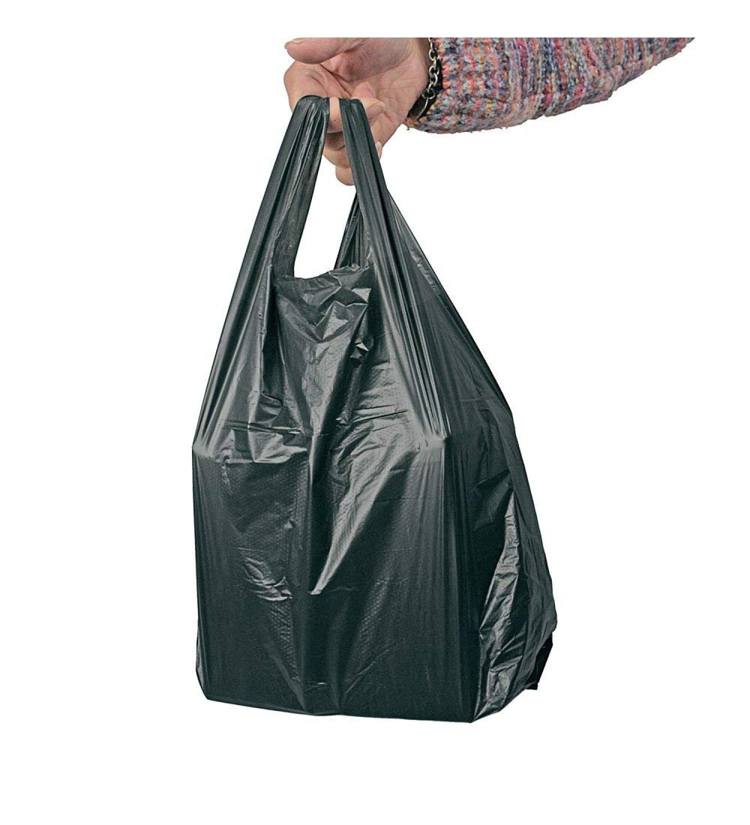 100 x Heavy Duty Black Refuse Nappy/Doggy Carrier Bags 8" x 13" x 18"