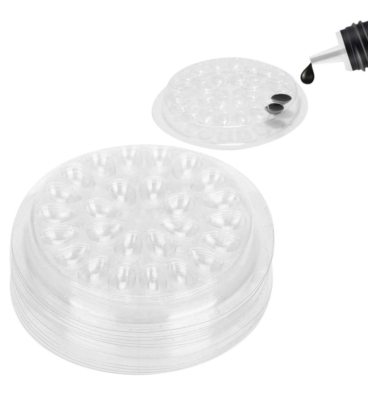 50 Parts Set Plastic Flower Shape Adhesive Holder for Eyelash Extensions | Makeup Tools with 27 Wells - Ideal for False Eyelashes - Buy Online on GoSupps.com