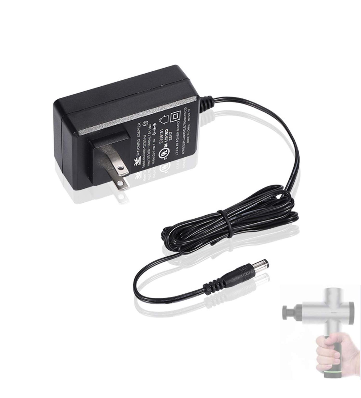Massage Gun Charger - DC 24V 1A Power Cord for Muscle Blaster - Support 25.2V Output - Buy Online on GoSupps.com