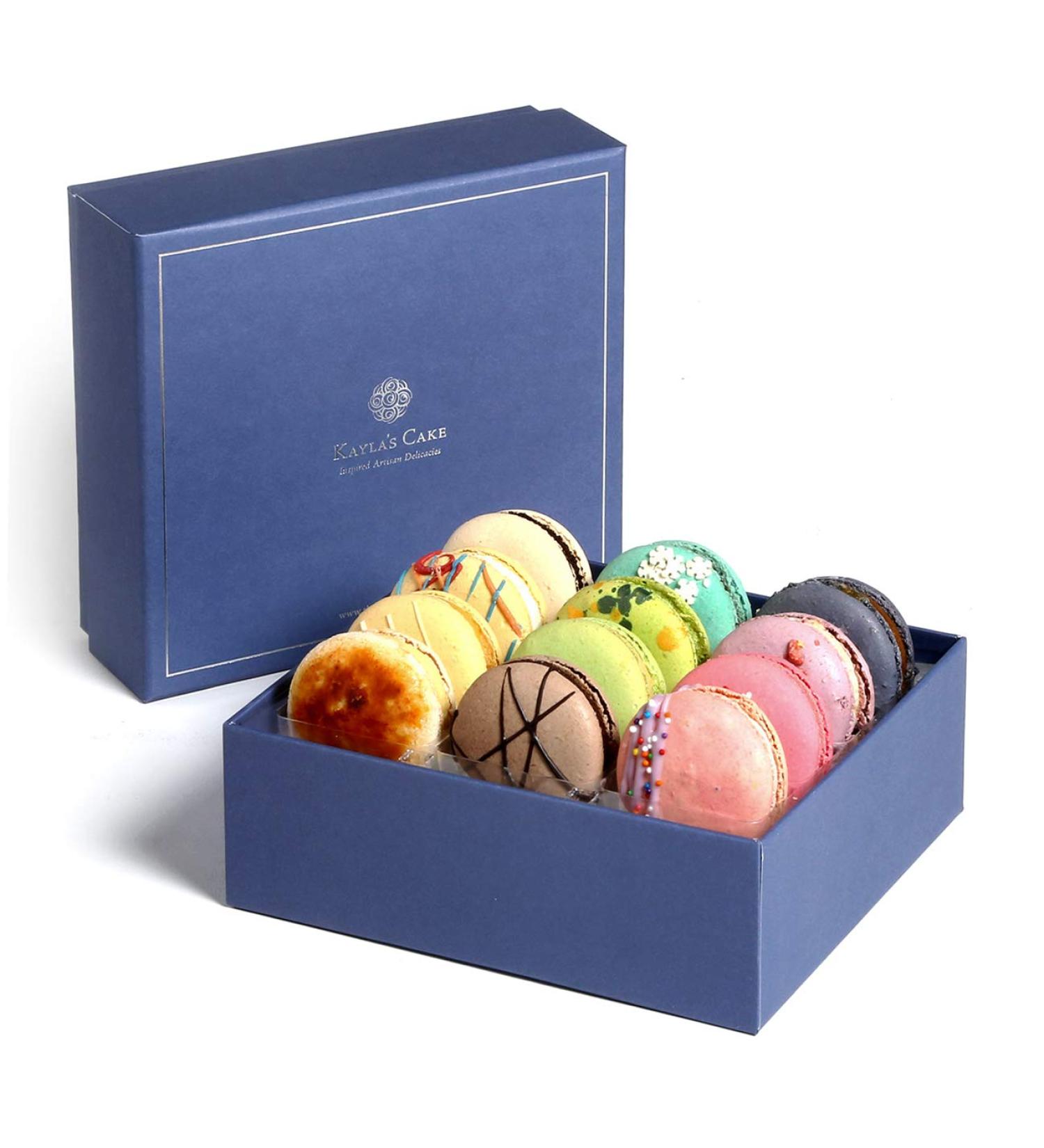 Kayla's Cake Premium French Macarons Cookies Gift Baskets Gourmet Chocolate Box Desserts Birthday Snack Care Packages College Students Mothers Day Thank You Macaroon Mom Women her Men Classic 12 Classic Flavors 12 Count (P - Buy Online on GoSupps.com