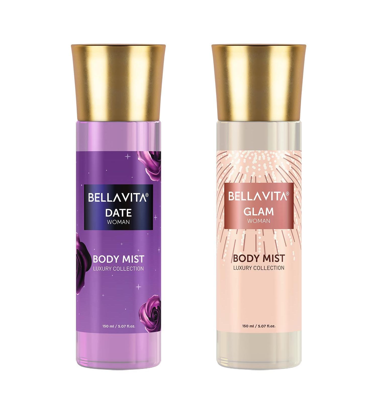 Be'llaVita Luxury Date & Glam Body Spray Mist Perfume Combo with Long Lasting Refreshing Floral & Fruity Fragrance Scent of Pink Pepper for Women 150 ML Each - Buy Online on GoSupps.com