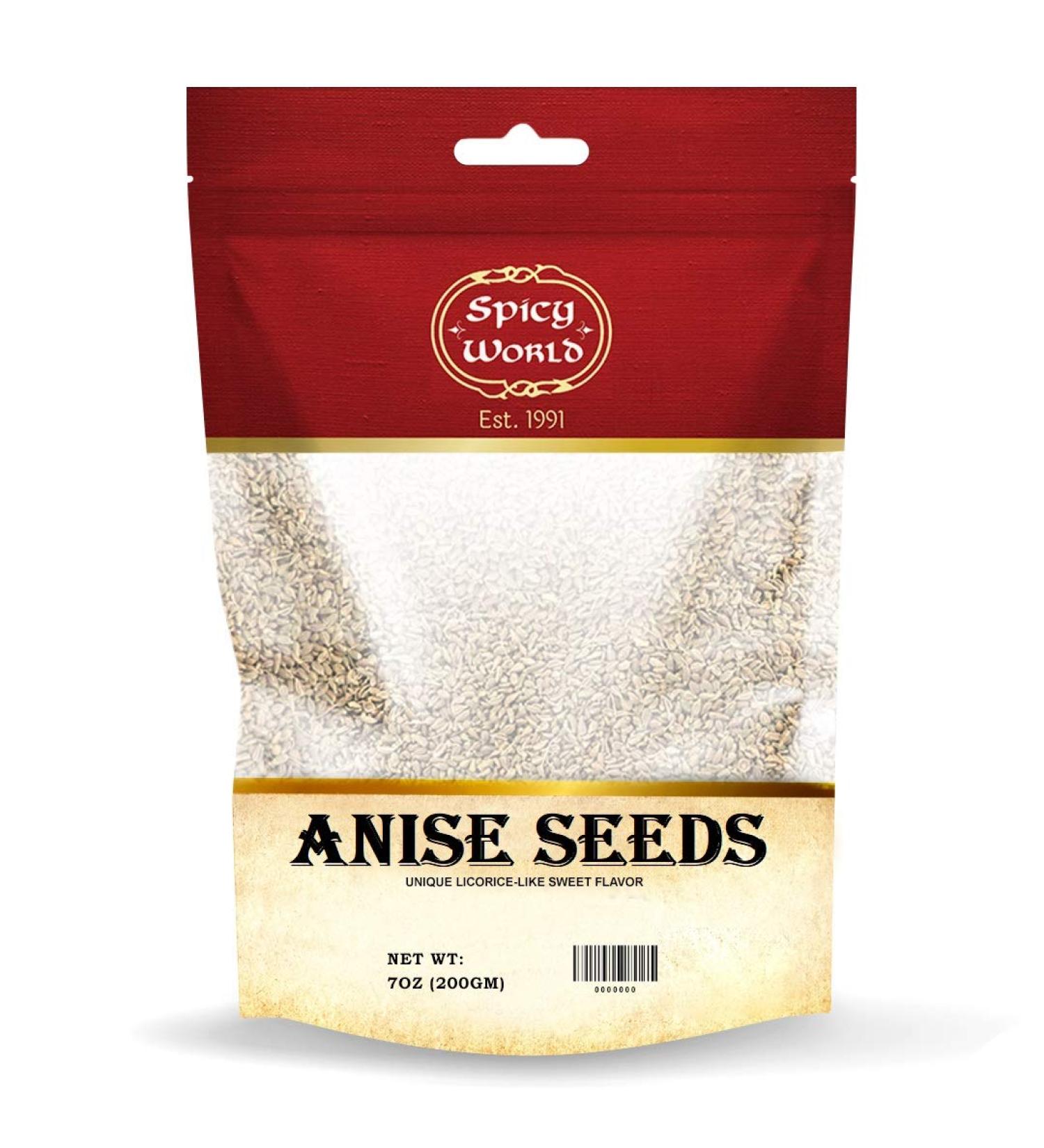 Spicy World Anise Seeds Whole 7 oz Bag - Premium Quality Spice - Buy Online on GoSupps.com