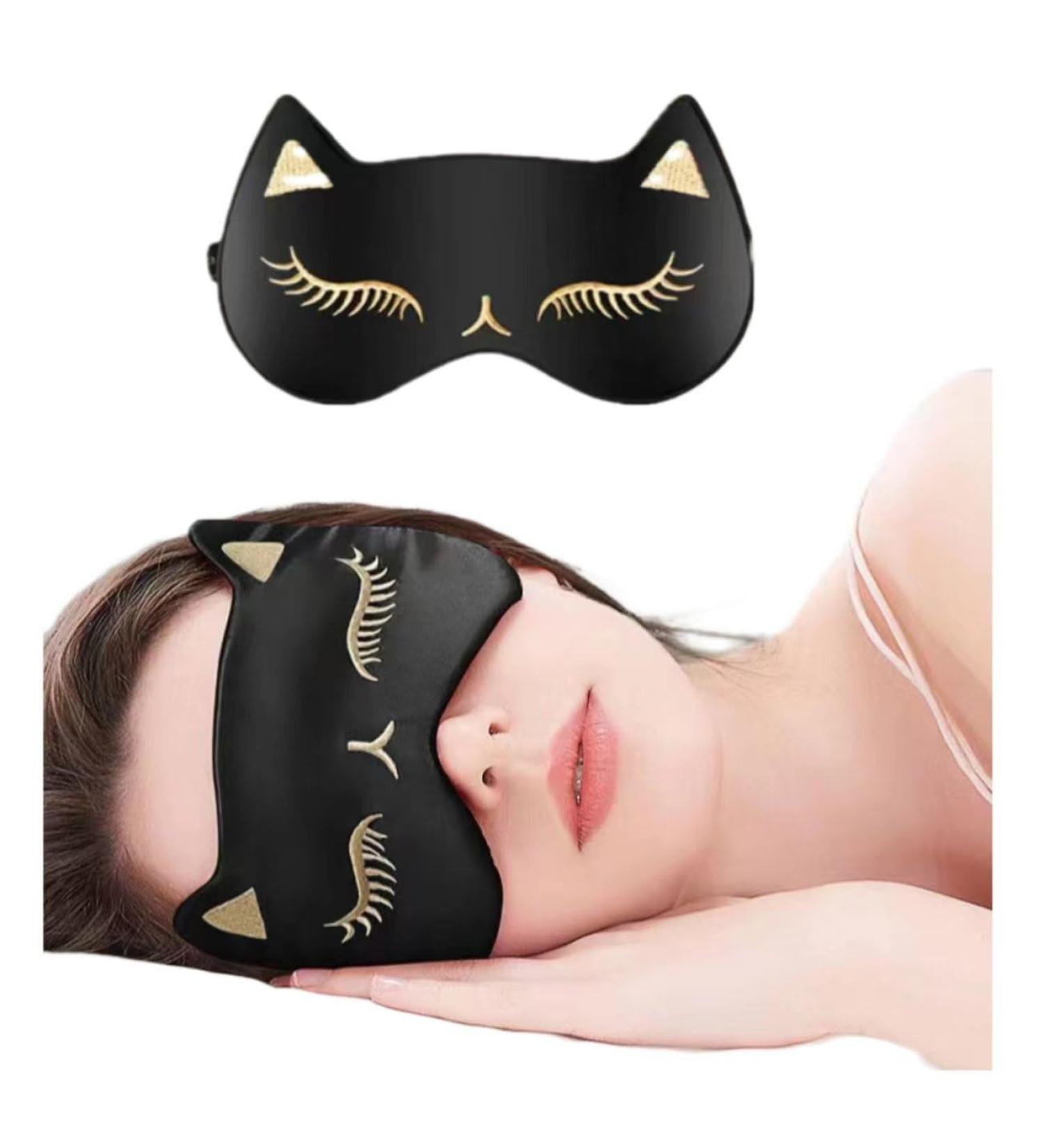 Heated Eye Mask - USB Warm Compress for Dry Eyes Dark Circles & Puffy Eyes with Timer Control - Black Cat Design - Buy Online on GoSupps.com