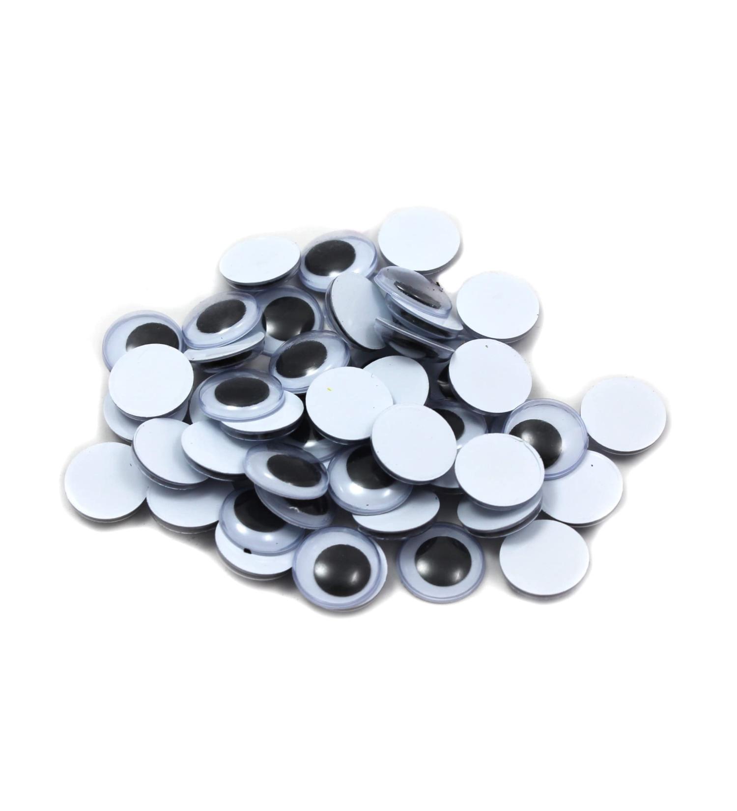 Creative Arts by Charles Leonard Wiggle Eyes, Round, 15mm, Black, 50/Bag (64515) 15 mm Black