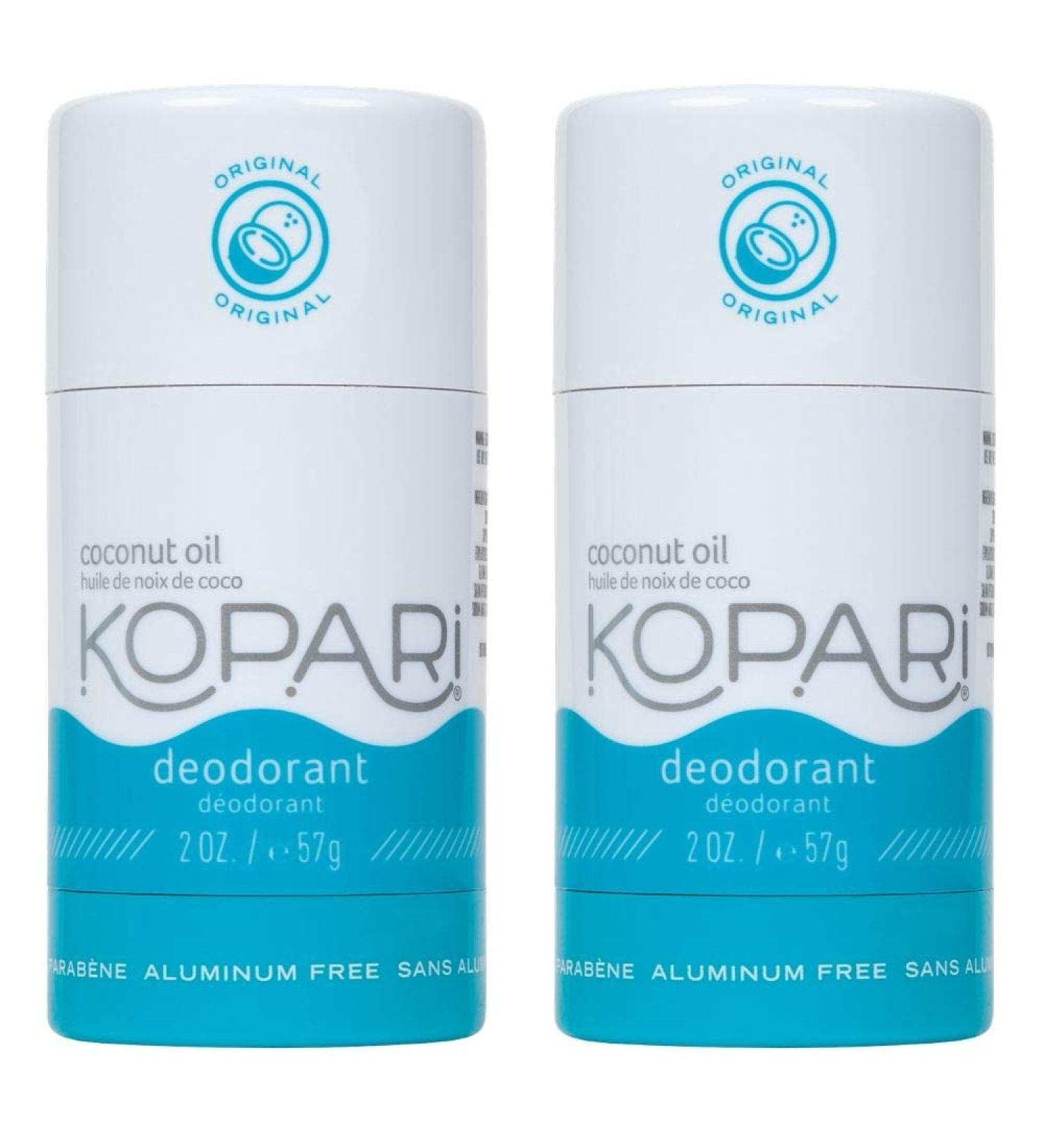 Kopari Aluminum-Free Natural Deodorant with Organic Coconut Oil - Original 2 Pack - Vegan, Gluten-Free, Cruelty-Free - Non-Toxic, Paraben-Free - for Men & Women - Natural Odor Protection - Buy Online on GoSupps.com
