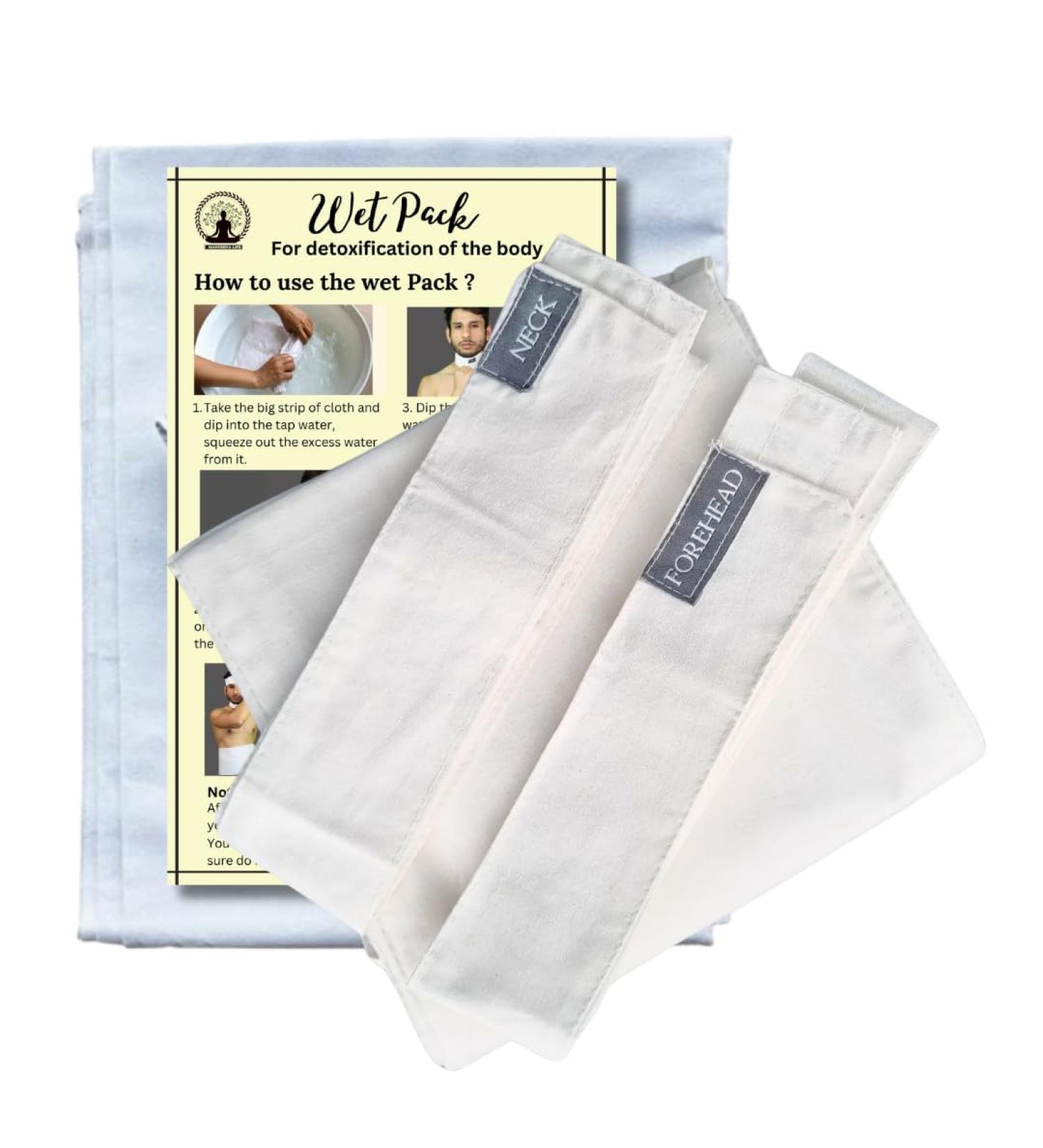 Wet Pack for Body Detox | Satvic Lifestyle | Cotton Patti | Pain Relief | Head Neck & Abdomen | Includes Manual | Eco-Friendly Cloth Bag | Buy Now - Buy Online on GoSupps.com