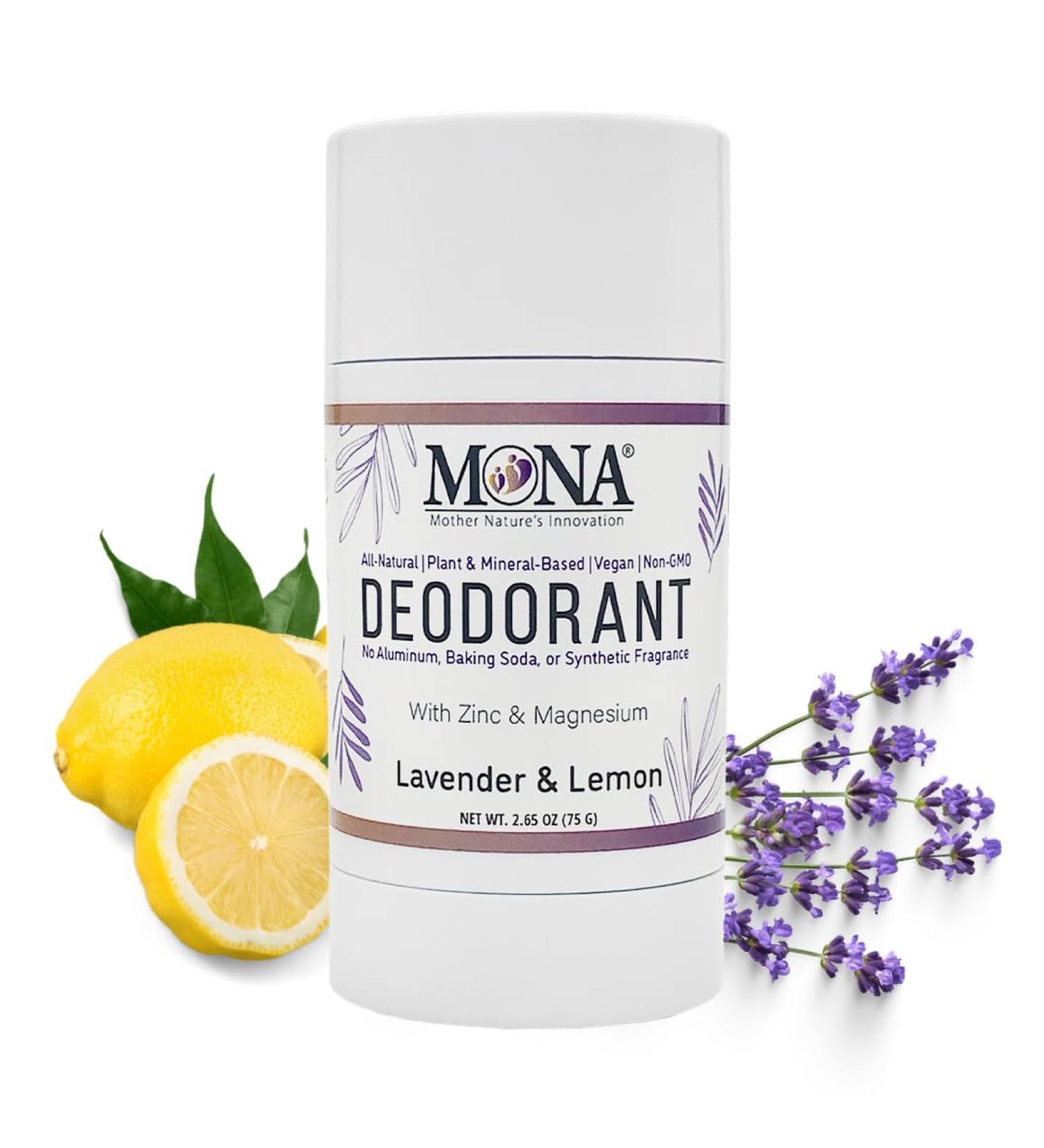 MONA BRANDS All Natural Magnesium Deodorant for Women & Men | Aluminum Baking Soda & Synthetic Fragrance Free for Sensitive Skin (Lavender Lemon) 2.65oz Lavender Lemon (1-Pack) - Buy Online on GoSupps.com