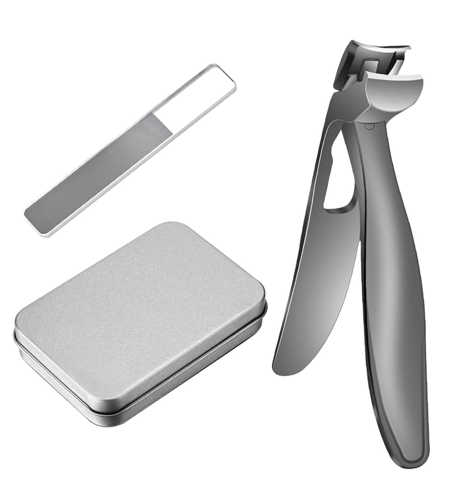 Nail Clippers Nail Clippers | Compact Nail Clippers for Men Stainless Steel Nail Clippers with Nail File for Elderly Wide Jaw Mouth Nail Clippers Grey - Buy Online on GoSupps.com