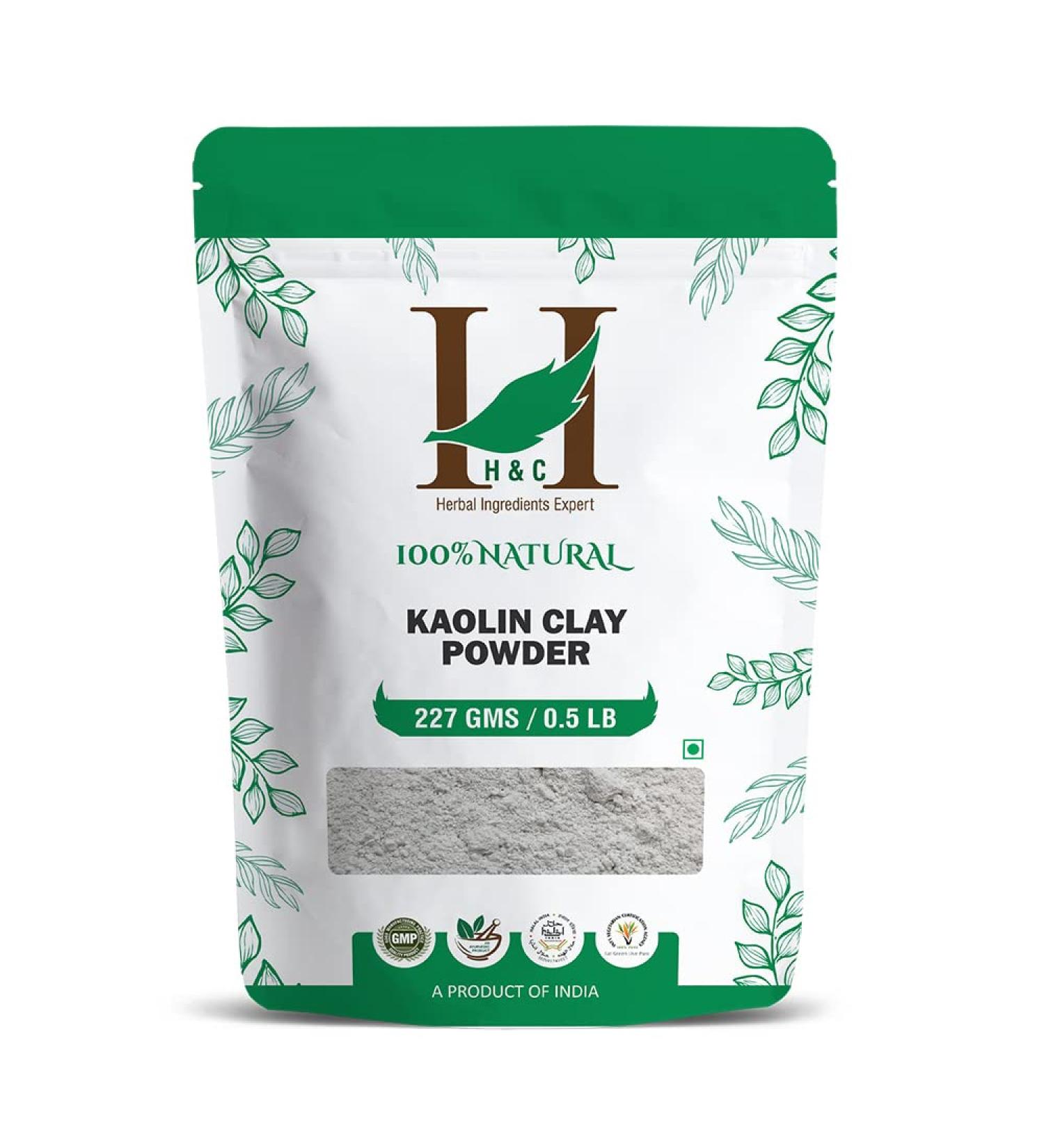 H&C Kaolin Clay Powder - 227g for Acne & Blackheads | Herbal Ingredients Expert - Buy Online on GoSupps.com