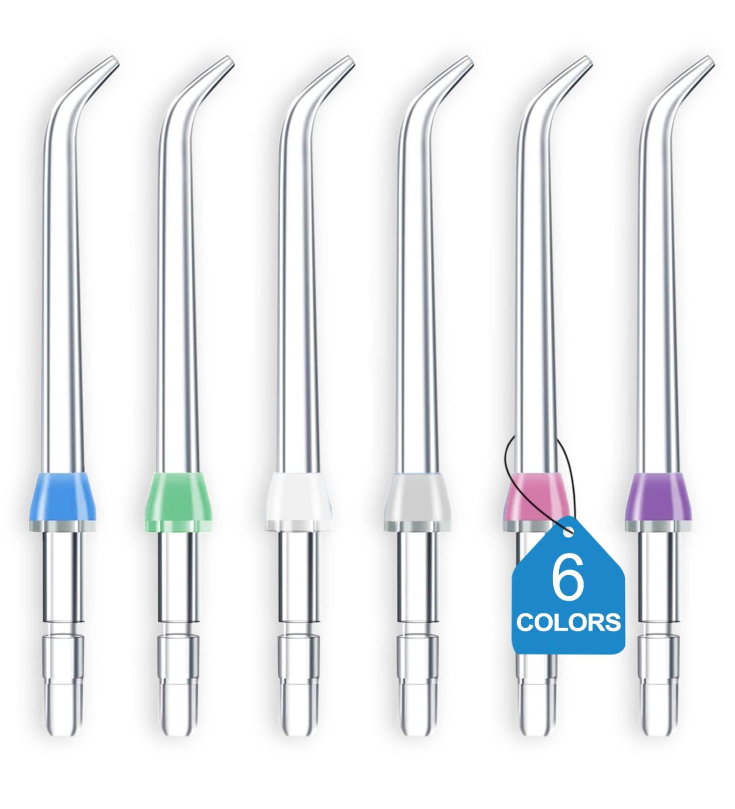 Waterpik Flosser Replacement Tips - 6 Pack of Reach Flosser Refill Heads - Compatible with Waterpik Oral Irrigator - 6 Colors - Buy Online on GoSupps.com
