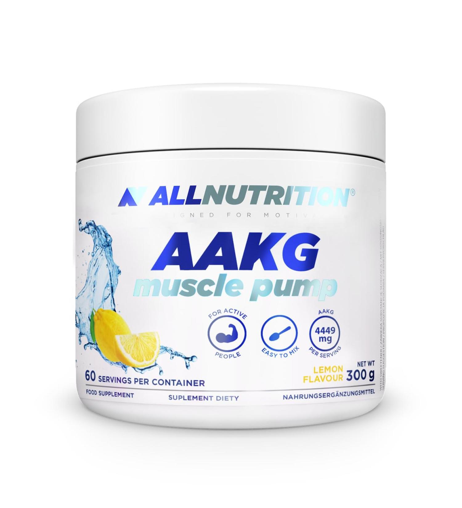 All -Nutrition AAKG Muscle Pump V2.0 Dietary Supplements Athletes - Oxygen supply Muscle tissue - Increasing muscle mass - arginine -alpha ketoglutarate taurine vitamin B1-300G lemon lemon