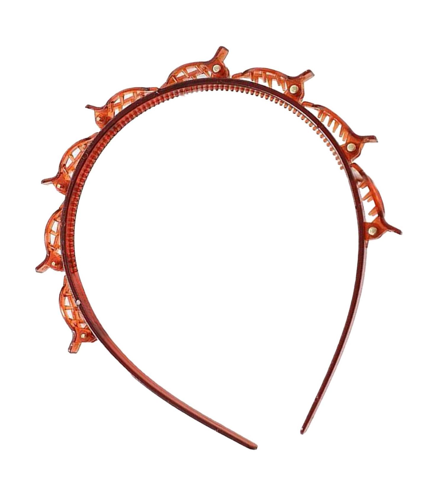 Bangs Hairstyle Hairpin Twist Plait Headband Hollow Woven Sectional Clip Headband Double Bangs Hairstyle Hairpin Headband With Clip For Weddings Red - Buy Online on GoSupps.com