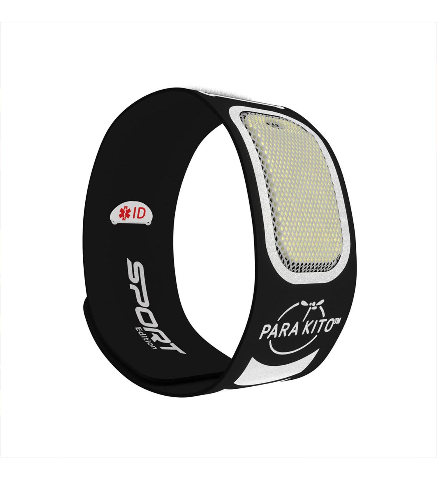 PARA'KITO Mosquito Repellent Wristband - Waterproof Outdoor Pest Bracelet with Natural Oils - Sport Edition (Black) - Buy Online on GoSupps.com