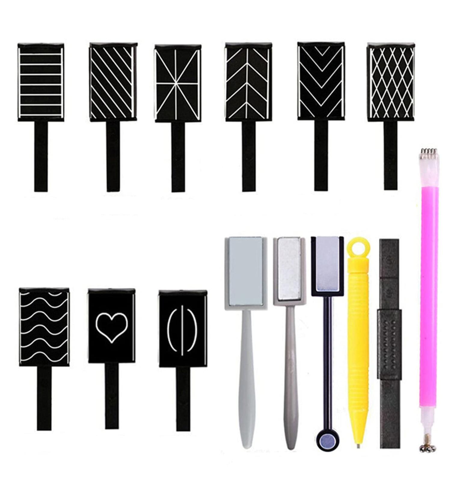 5-Piece Nail Magnet Stick Set - MKNZOME Magnetic Pen & Strong Puncture Pencils for DIY 3D Cat Eye UV Gel Nail Art | International Shipping Available - Buy Online on GoSupps.com