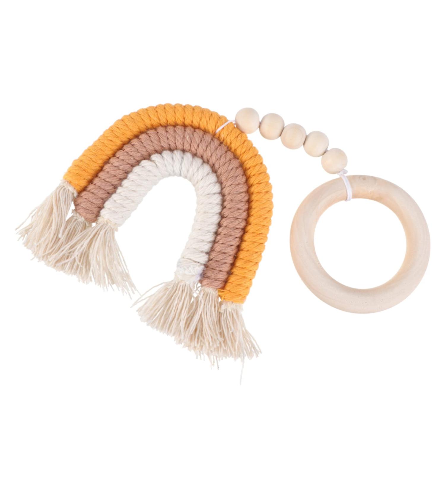 MERRYHAPY Mini Wreath Teether - Infant Molar Soothing Ring for Teething - Bead Garland Teeth Grinding Tool - Wood Household Props - Buy Online on GoSupps.com