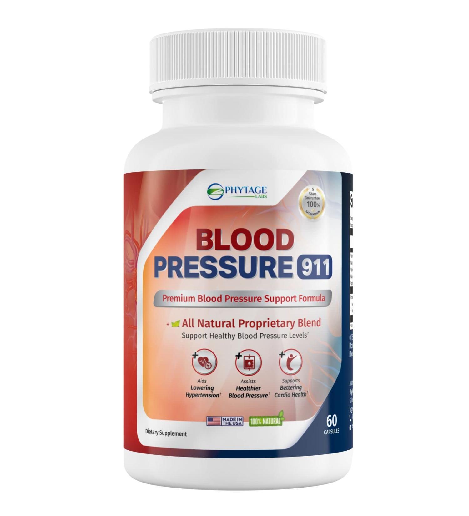 Blood Pressure 911 Premium Supplement - BP Support Pills. 60 Capsules 1 Count (Pack of 1) - Buy Online on GoSupps.com