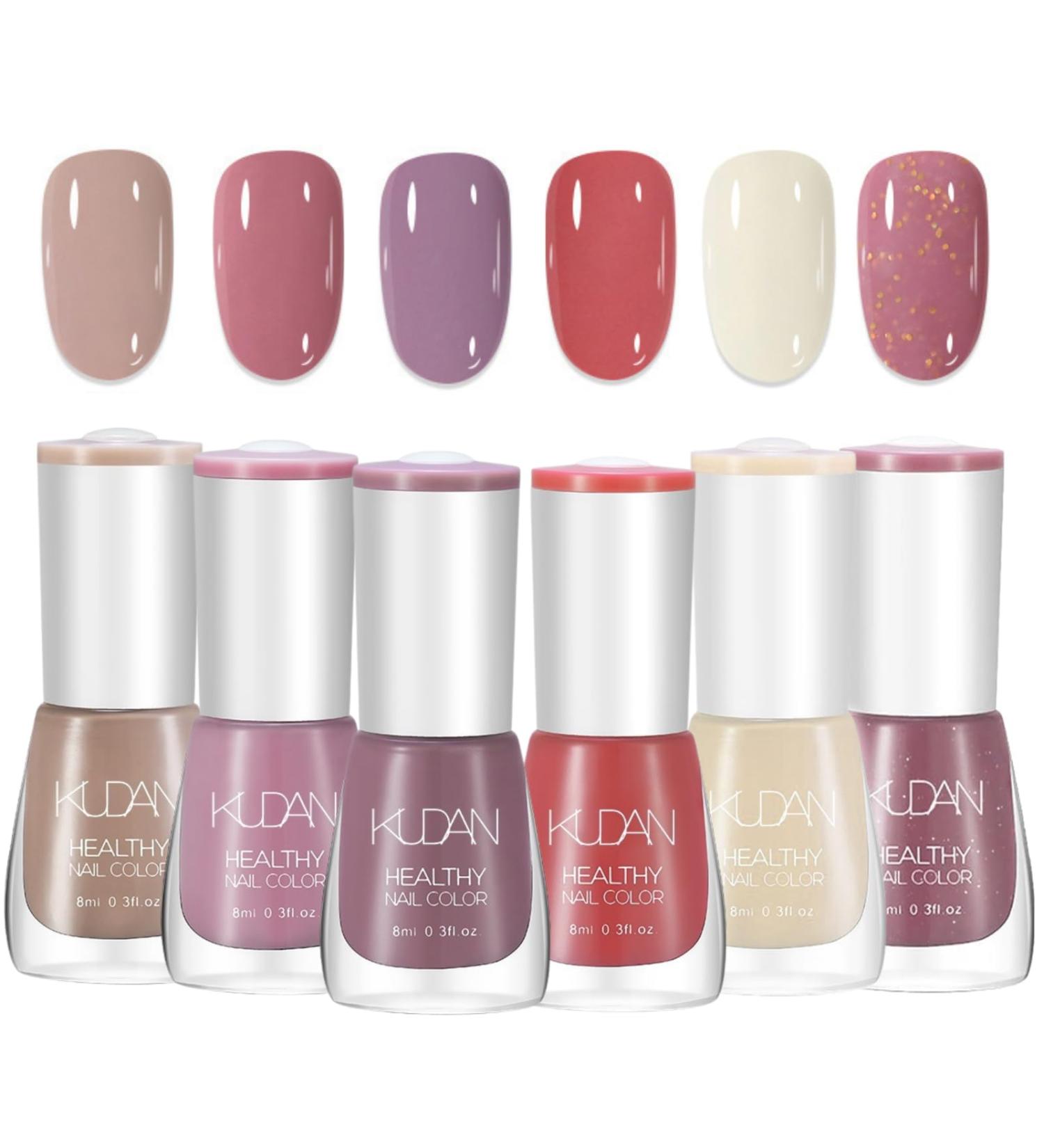 TBeautfave 6PCS Nail Polish Set Nude Nail Varnish Sets Quick Dry & Long Lasting Pastel Nail Polish Water Based Natural Nail Varnish Sets for Women DIY Nail Art - No Need Cure 03Pastel - Buy Online on GoSupps.com