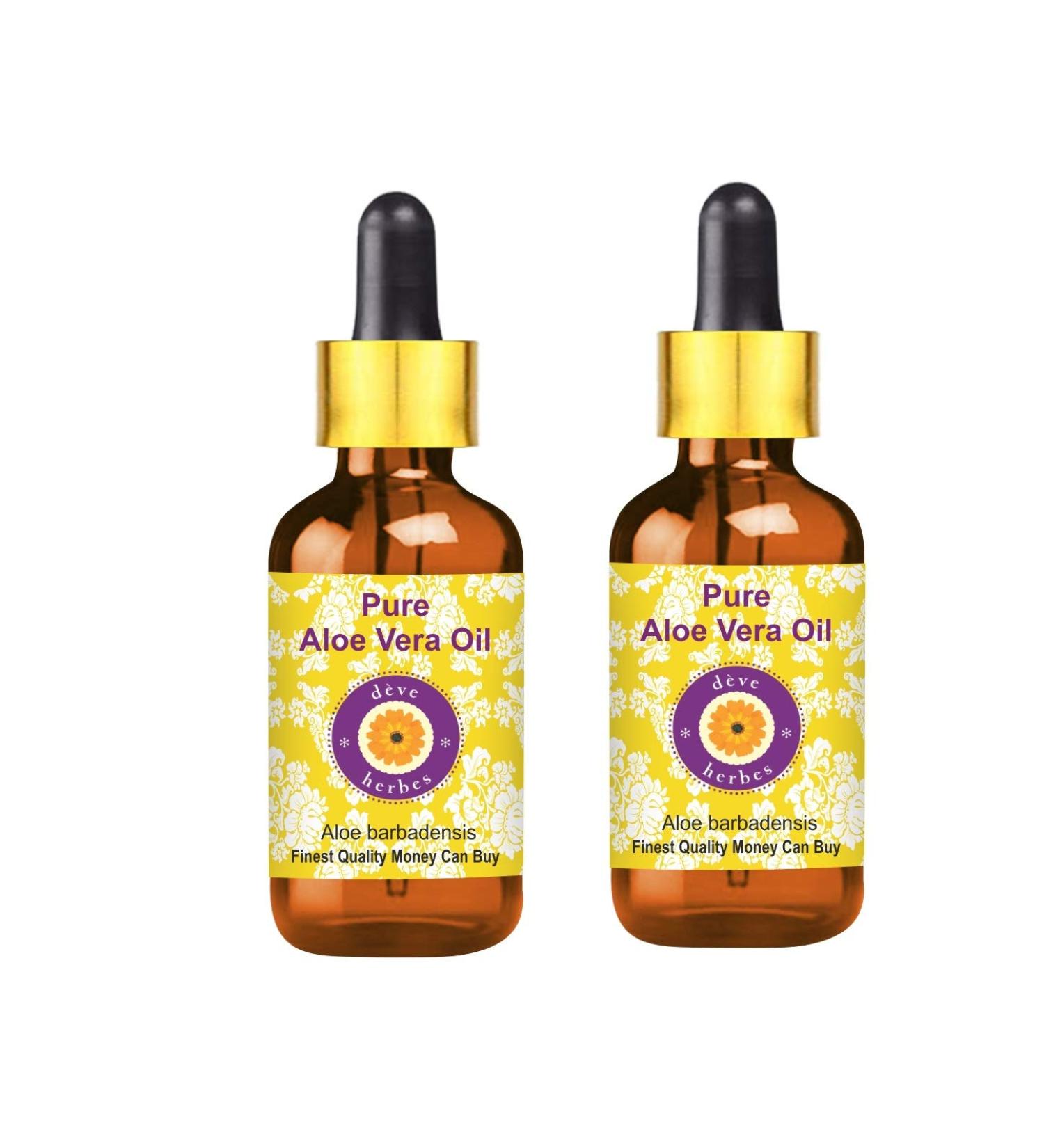 d ve herbes Pure Aloe Vera Oil (Aloe barbadensis) with Glass Dropper (Pack of Two) 100ml X 2 (6.76 oz) - Buy Online on GoSupps.com