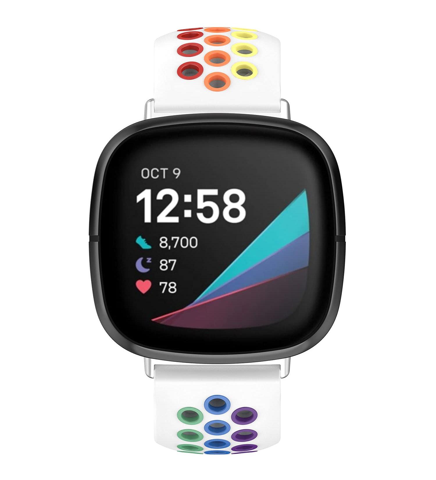 Geageaus Rainbow Bands for Fitbit Versa 2/Sense - Soft Silicone Waterproof Wristband Replacement - Buy Online on GoSupps.com