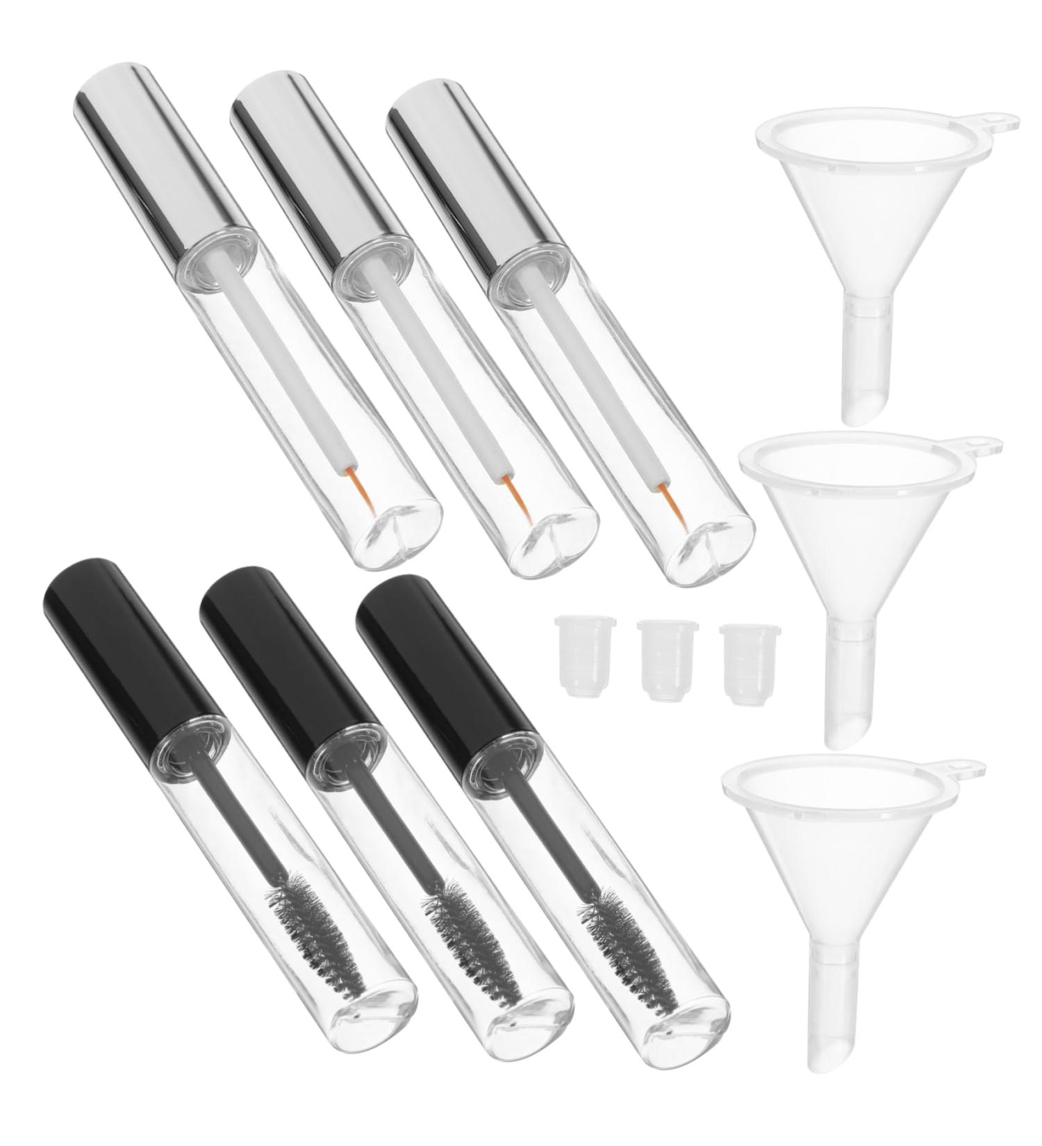PLAFOPE 3pcs Empty Eyelashes Bottle Clear Eyelash Mascara Mini Funnels Empty Mascara Tubes with Wands - Buy Online on GoSupps.com