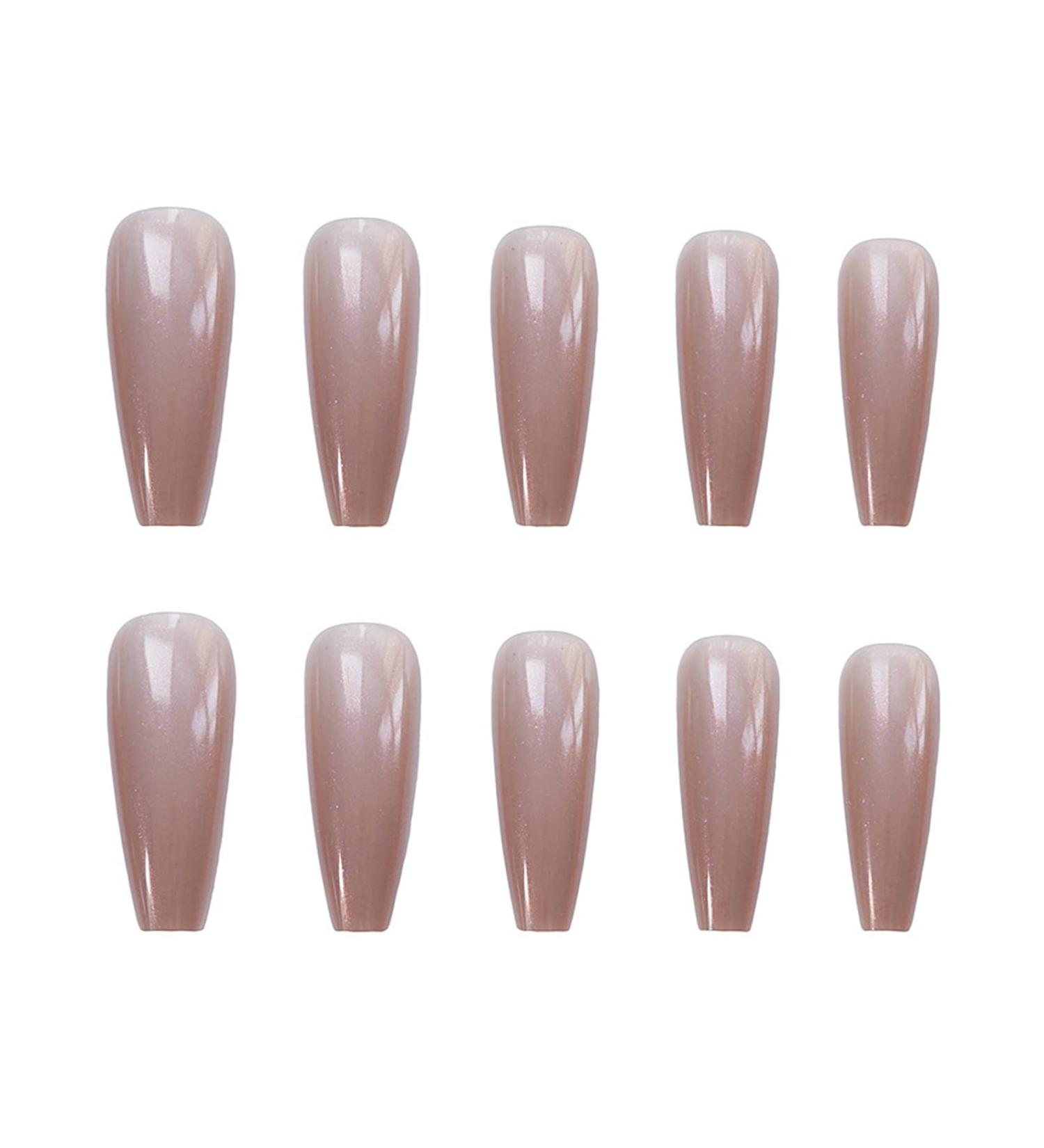 Chtom Naked Purple Purple Fake Tabs Wearing Nail Sticker (Color : Naked)